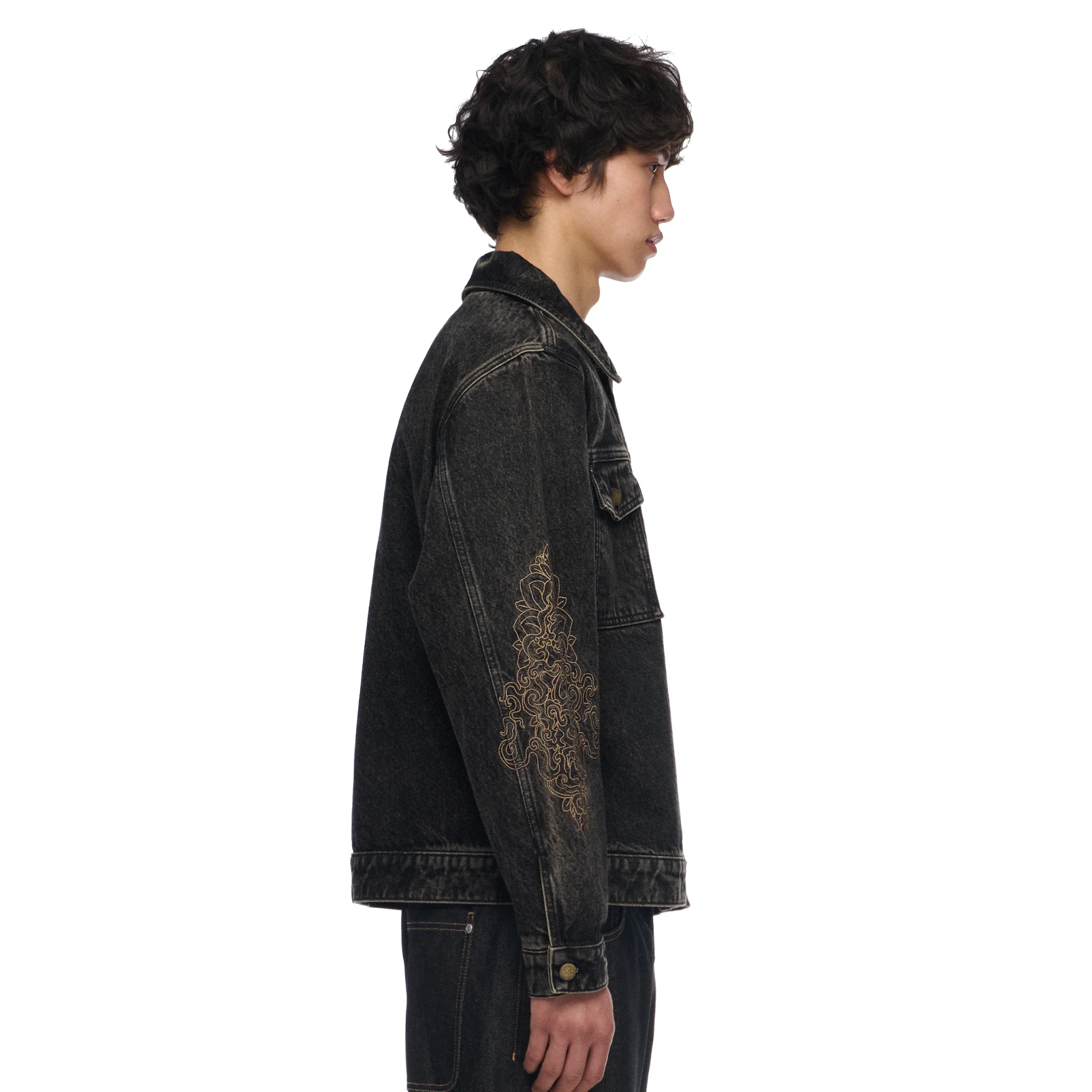 "lotus v2" denim Jacket black - Image 10