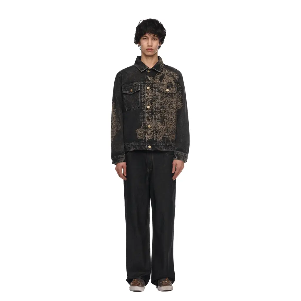 "lotus v2" denim Jacket black - Image 11