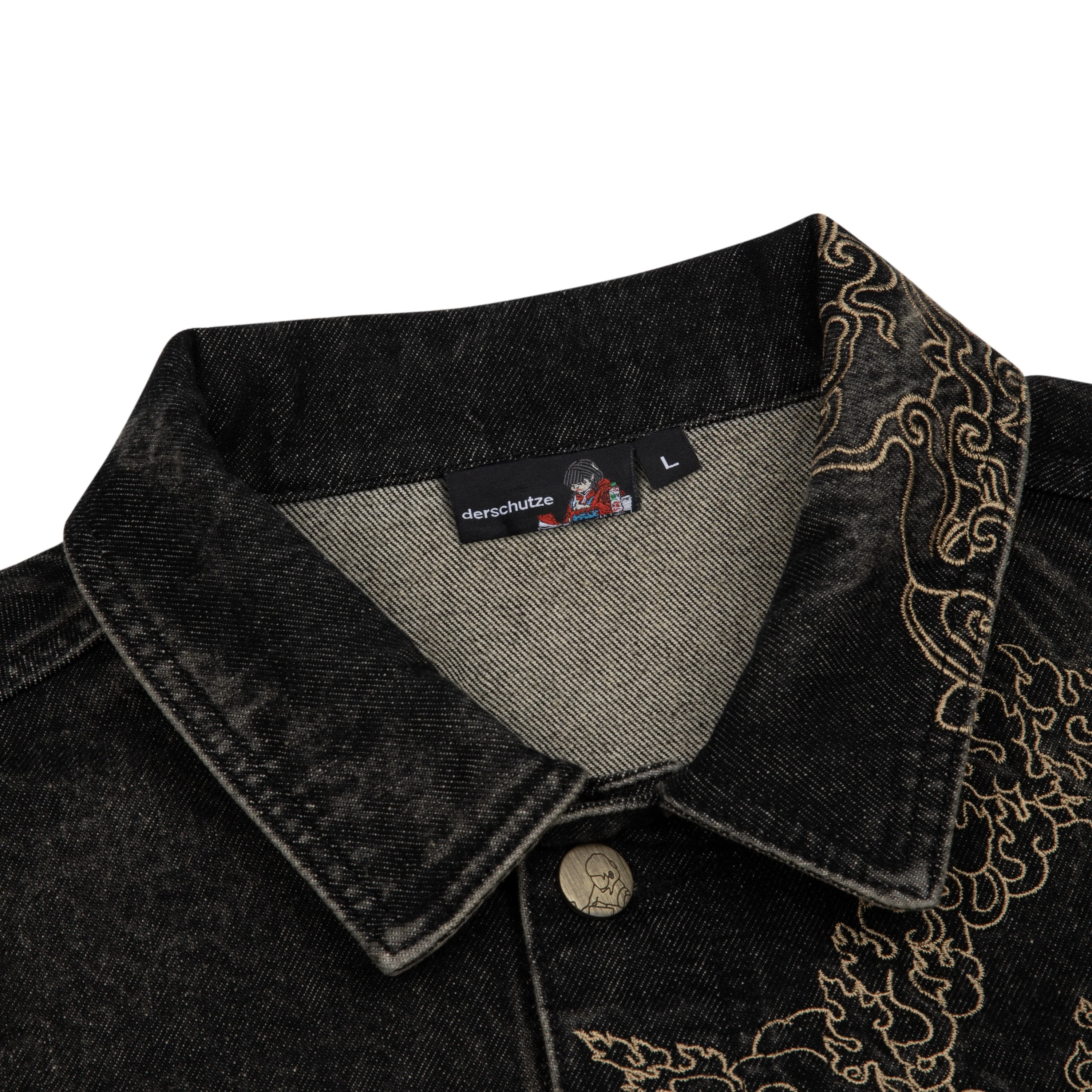 "lotus v2" denim Jacket black - Image 3