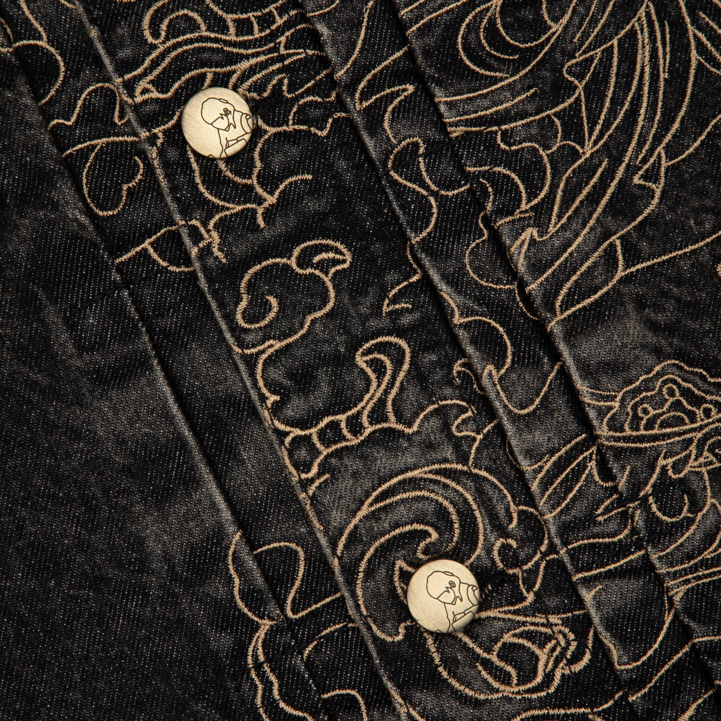 "lotus v2" denim Jacket black - Image 5