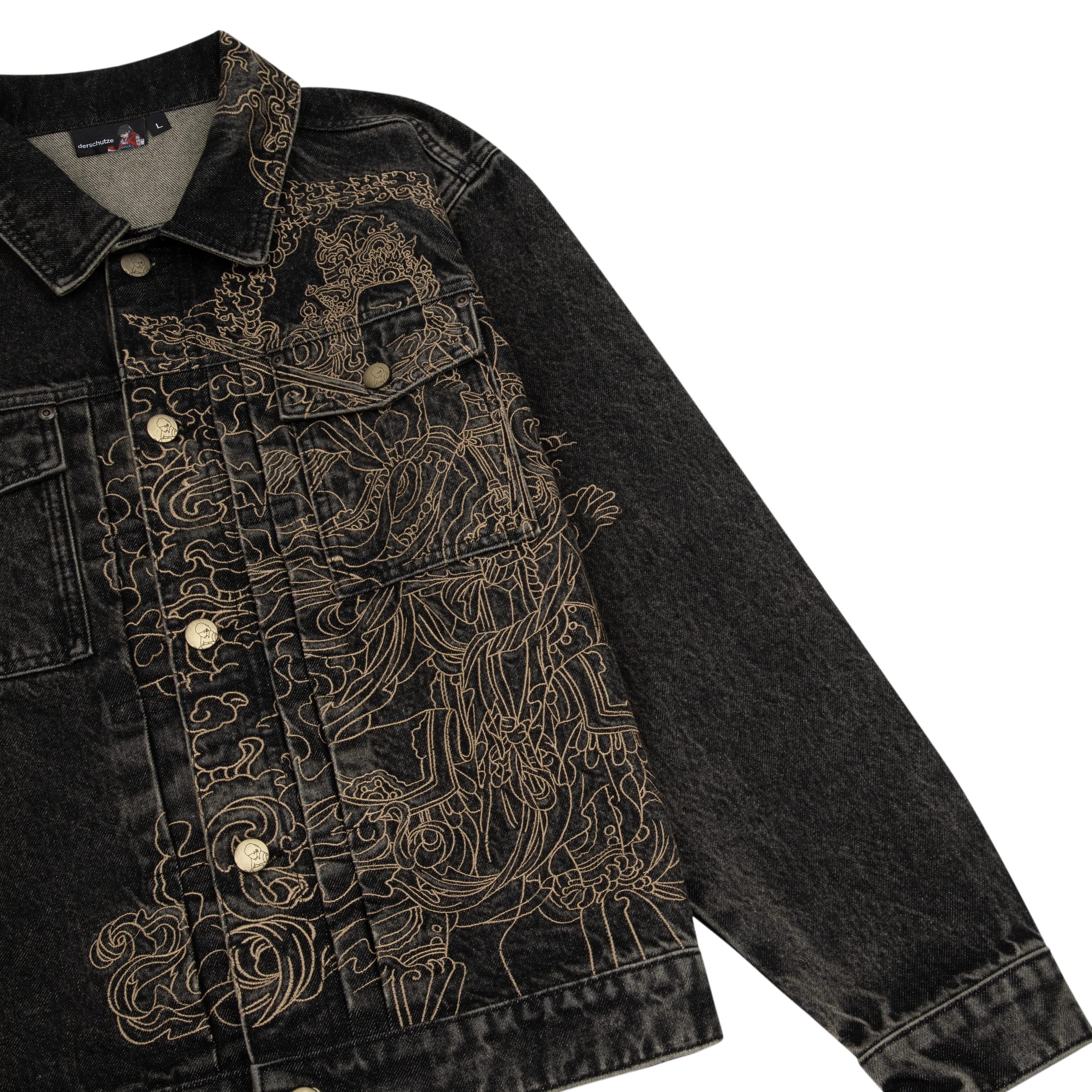 "lotus v2" denim Jacket black - Image 6