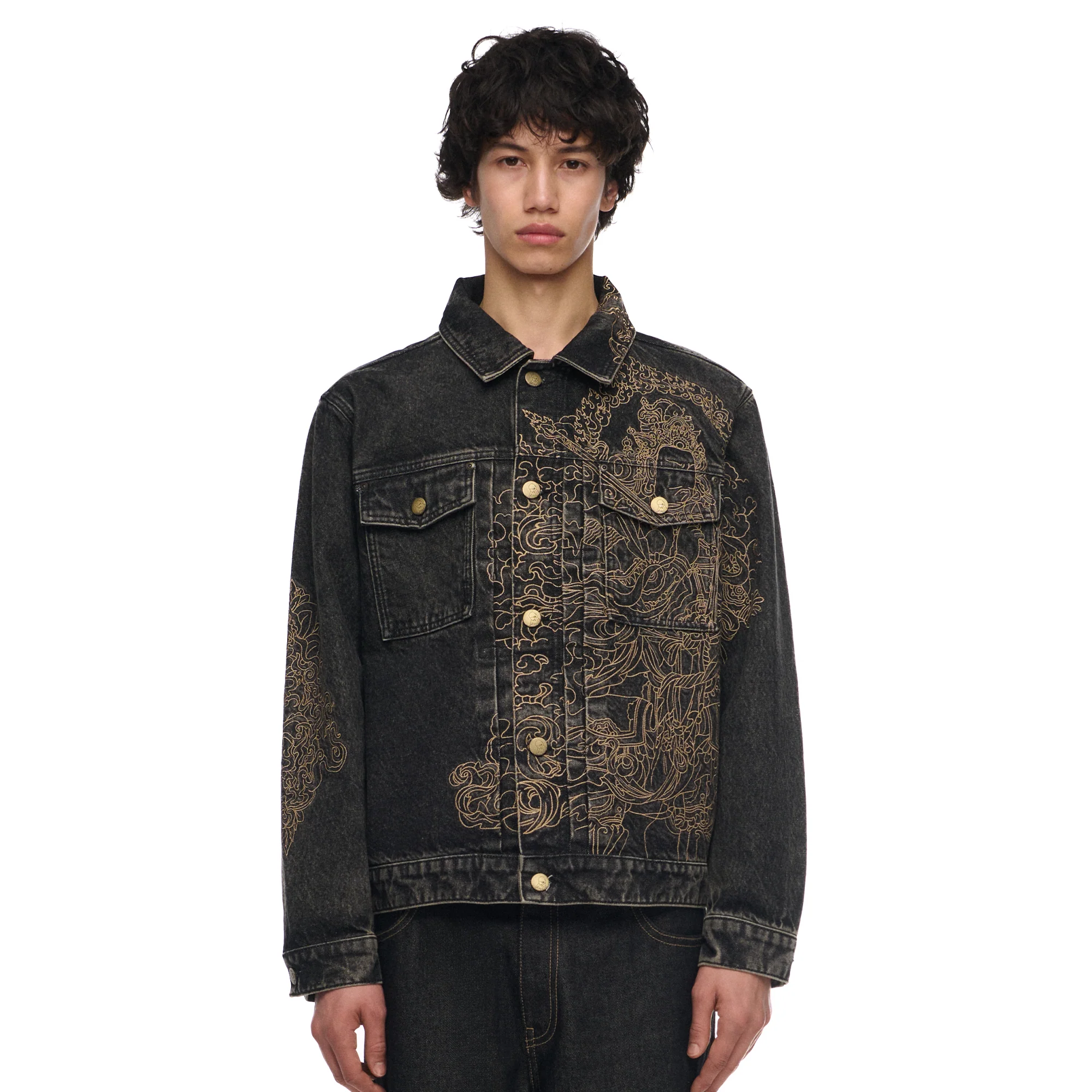 "lotus v2" denim Jacket black - Image 7