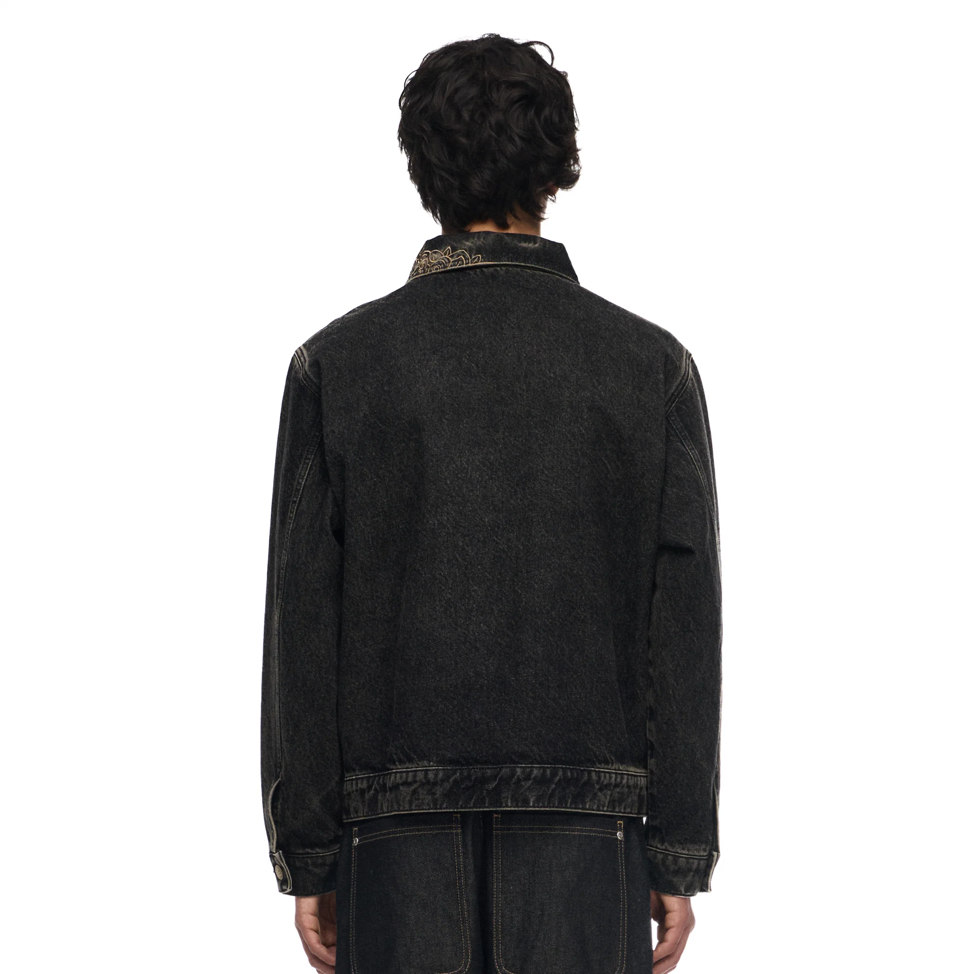 "lotus v2" denim Jacket black - Image 9