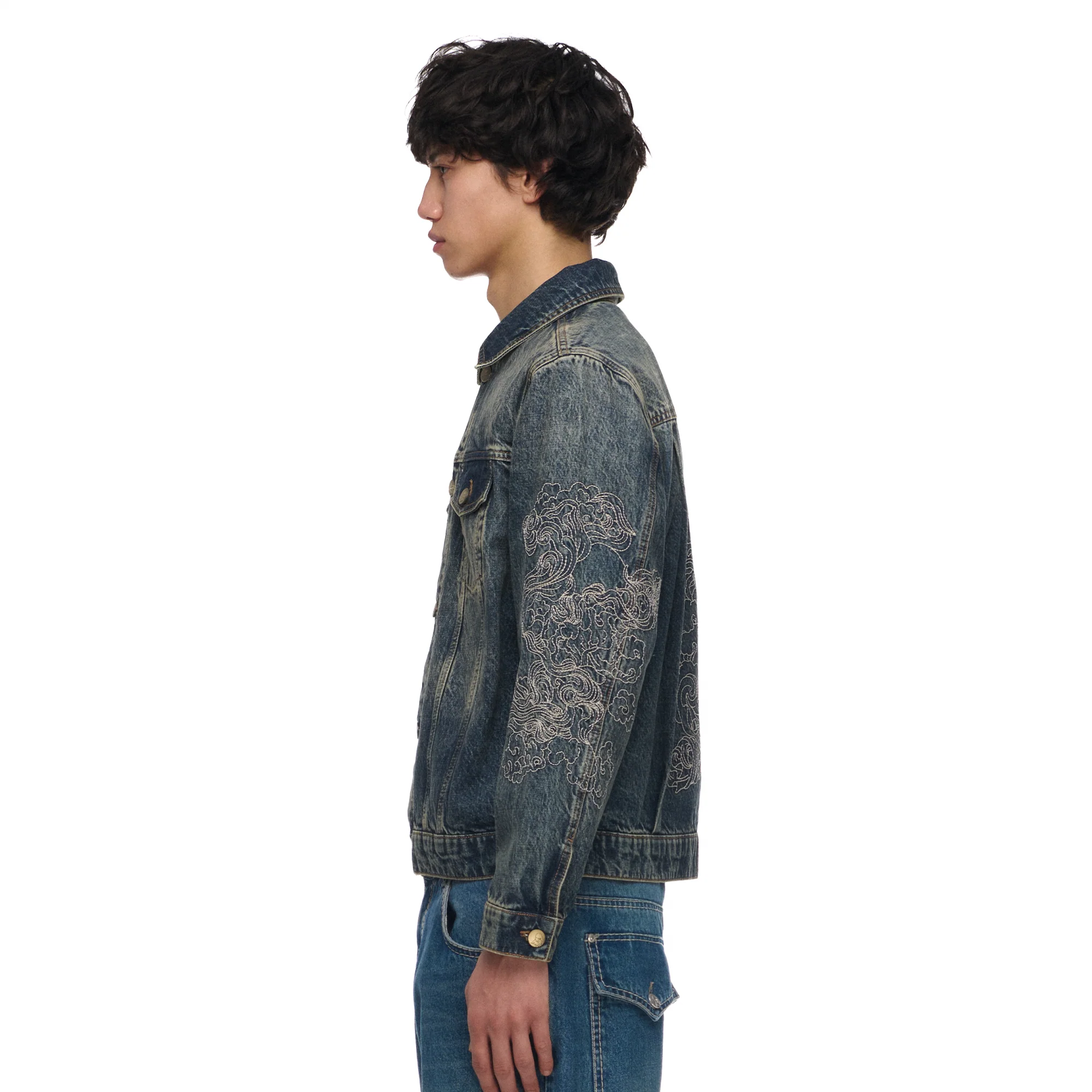 "lotus v2" denim Jacket indigo - Image 10
