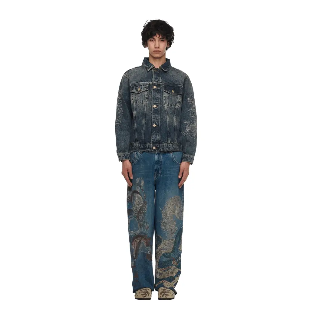 "lotus v2" denim Jacket indigo - Image 11
