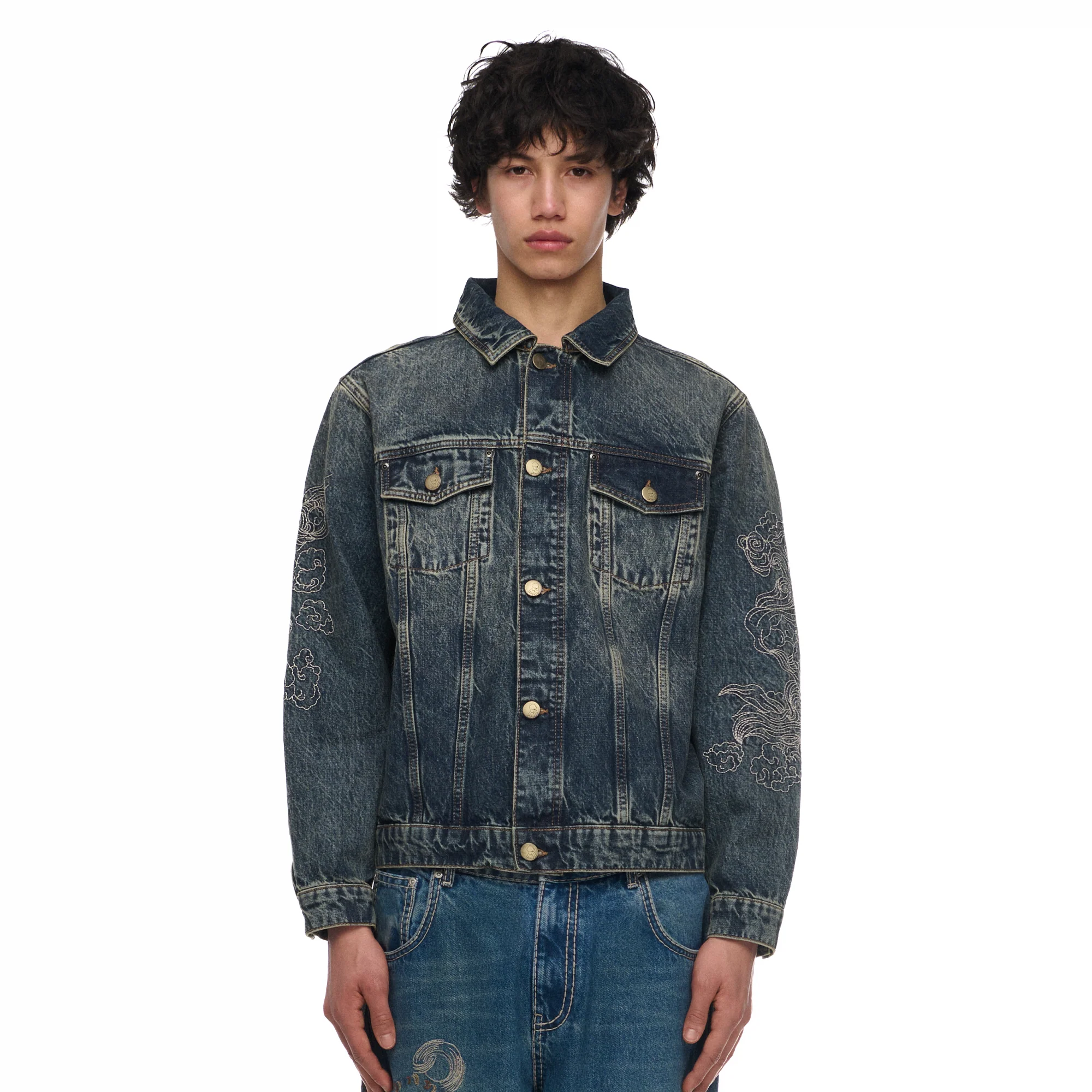 "lotus v2" denim Jacket indigo - Image 7