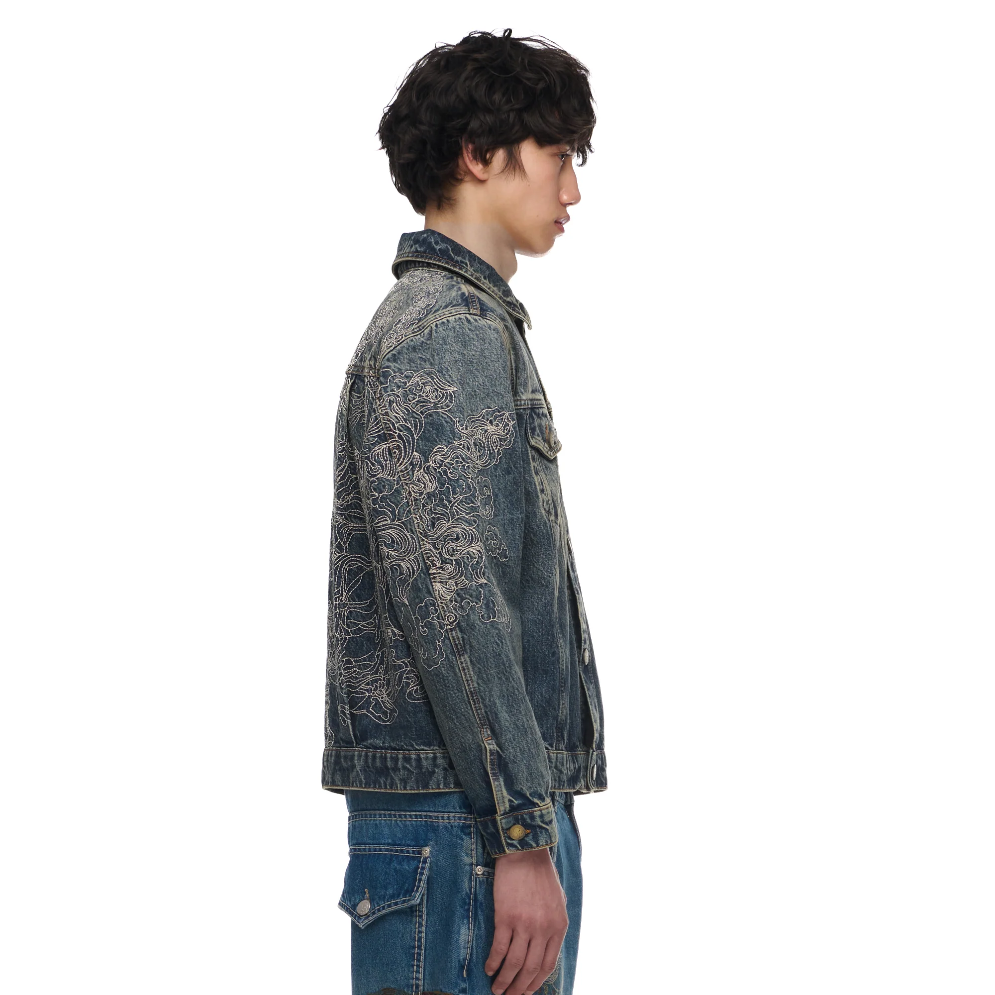"lotus v2" denim Jacket indigo - Image 8