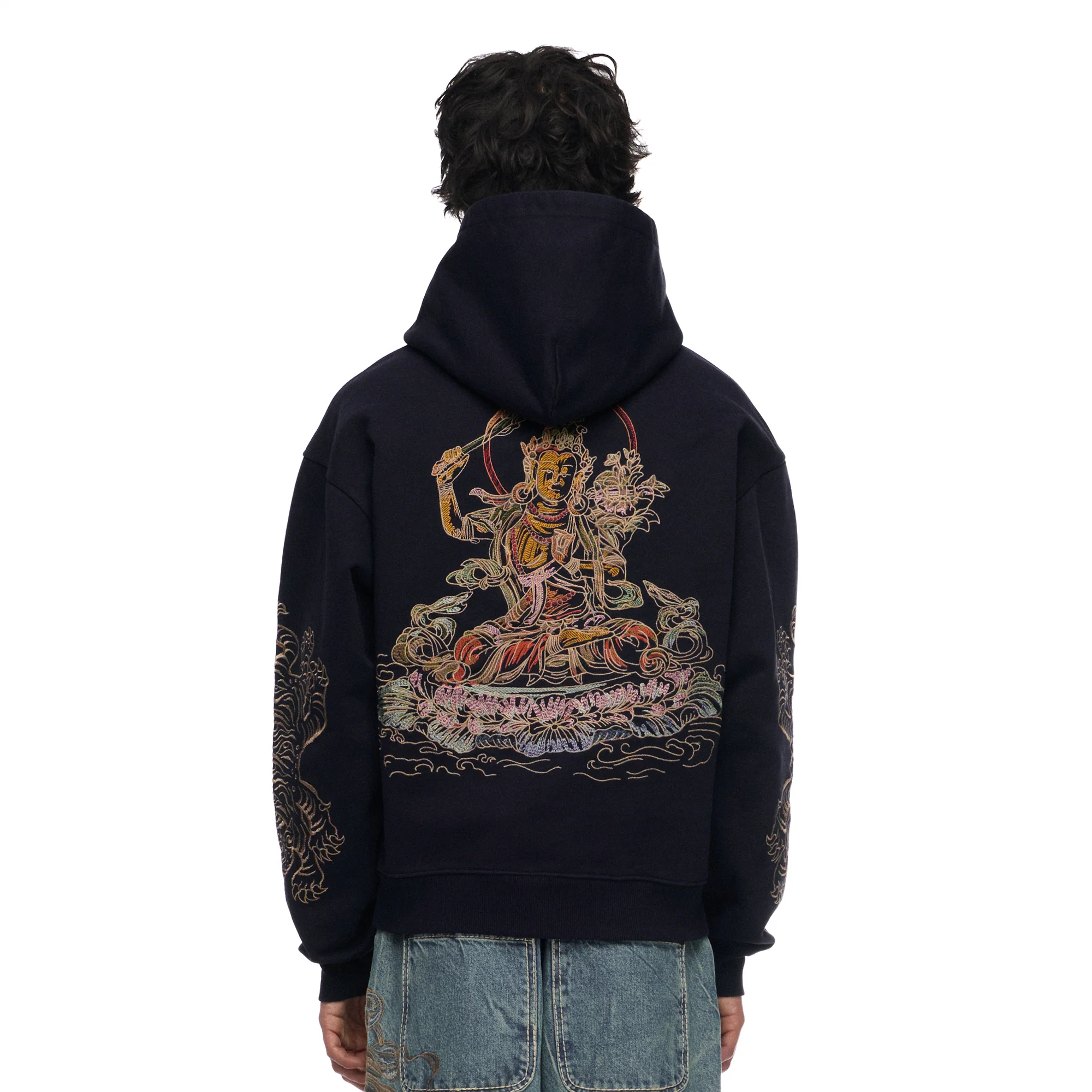 "lotus v2" Hoodie navy - Image 9