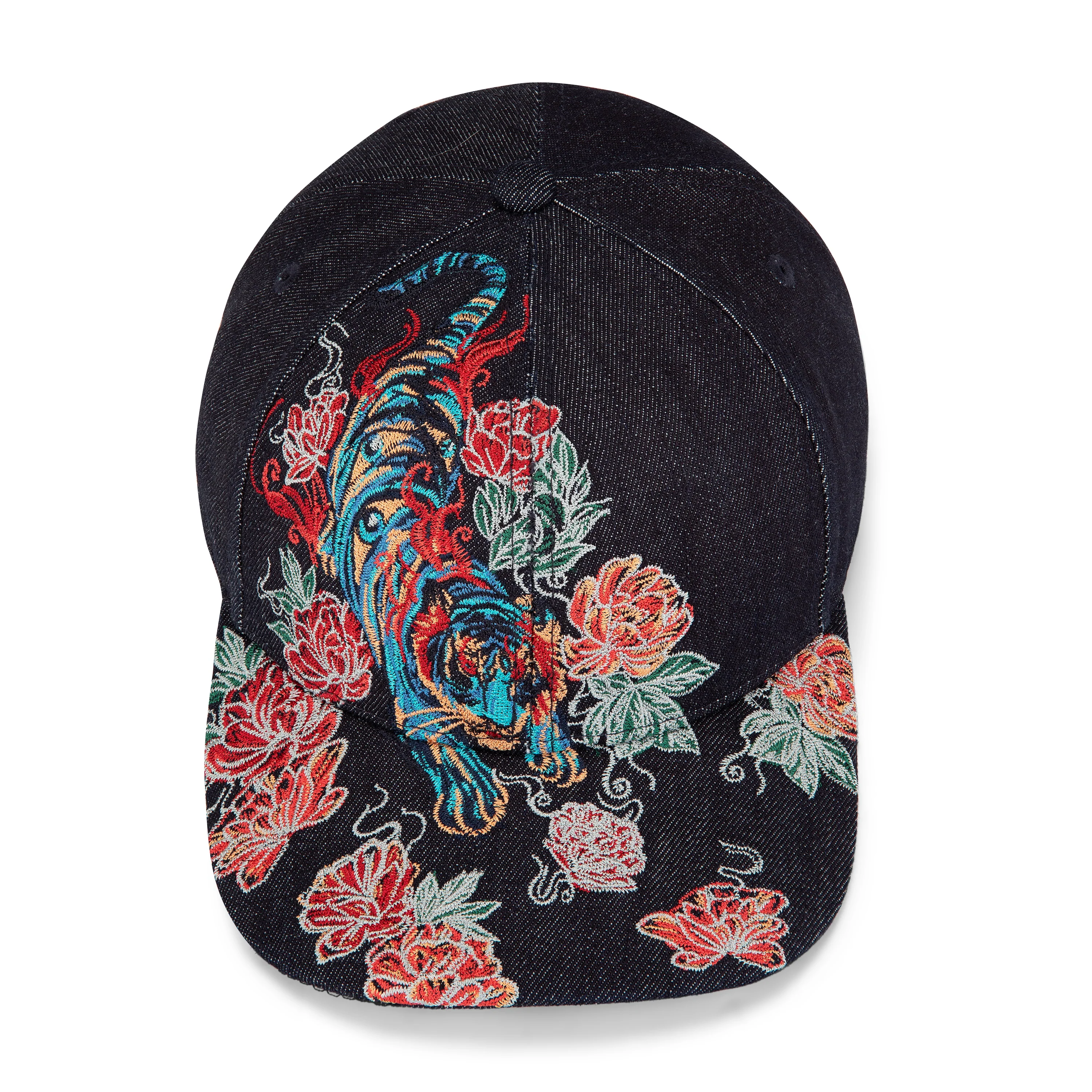 "lotus v2" indigo raw denim cap