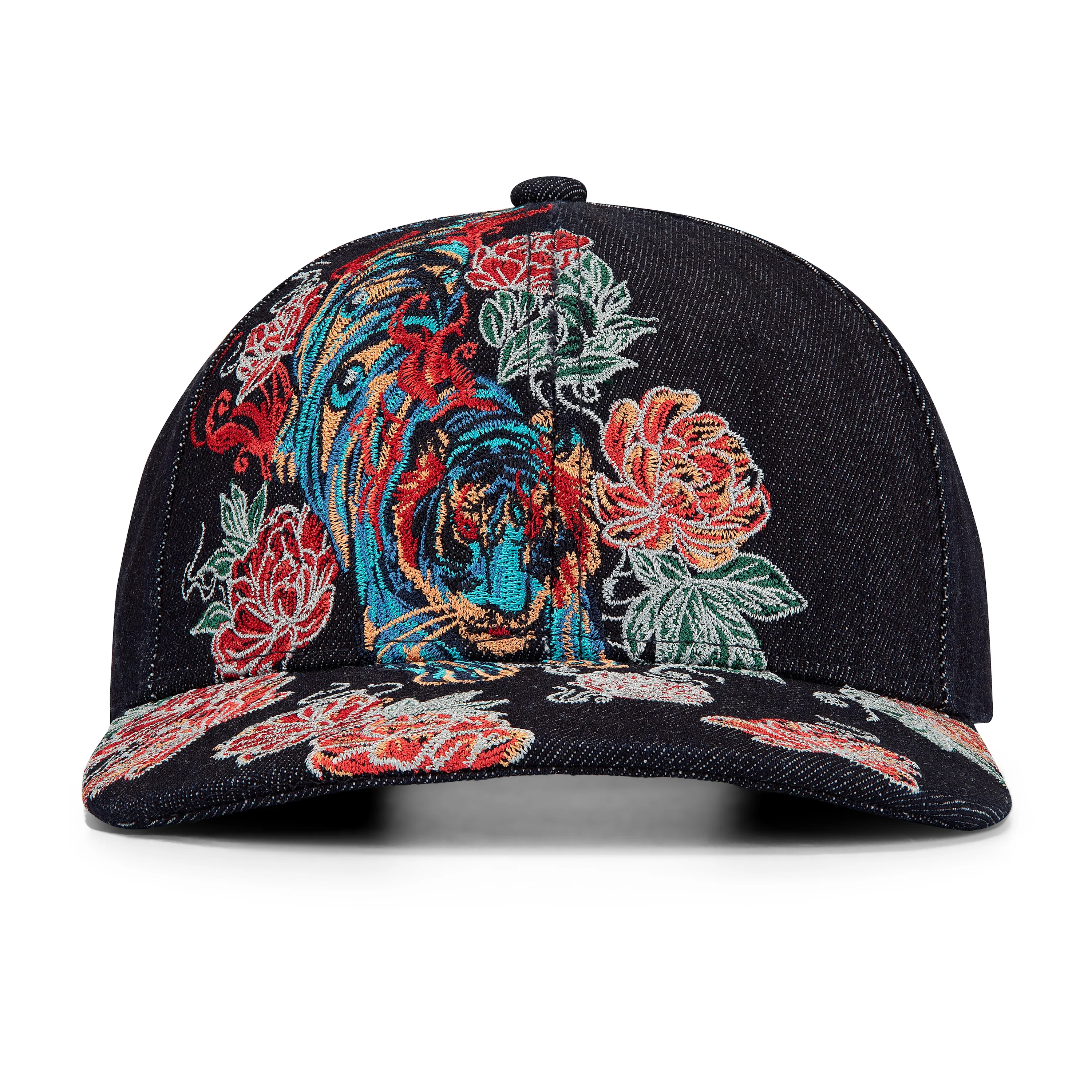 "lotus v2" indigo raw denim cap - Image 3