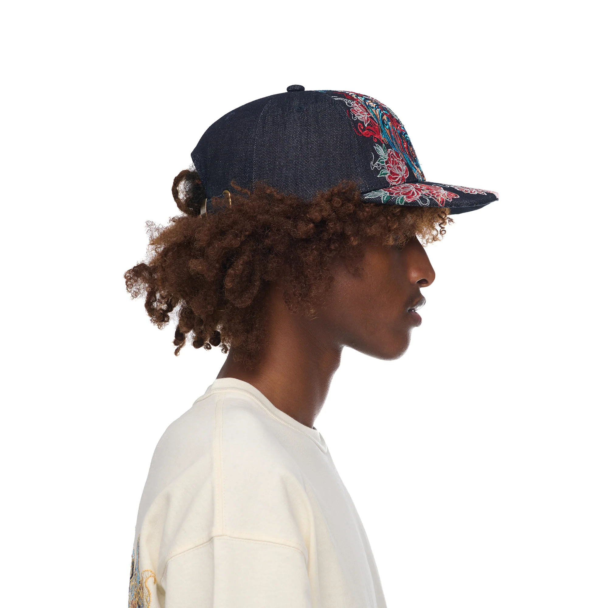 "lotus v2" indigo raw denim cap - Image 7