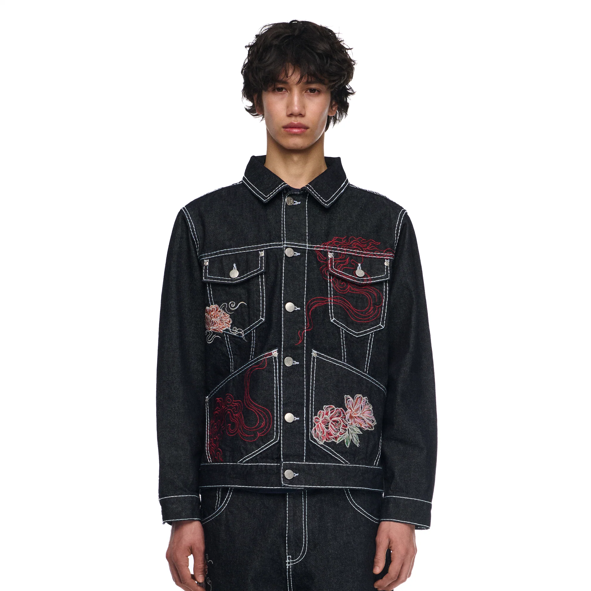 "lotus v2" indigo raw denim Jacket - Image 13