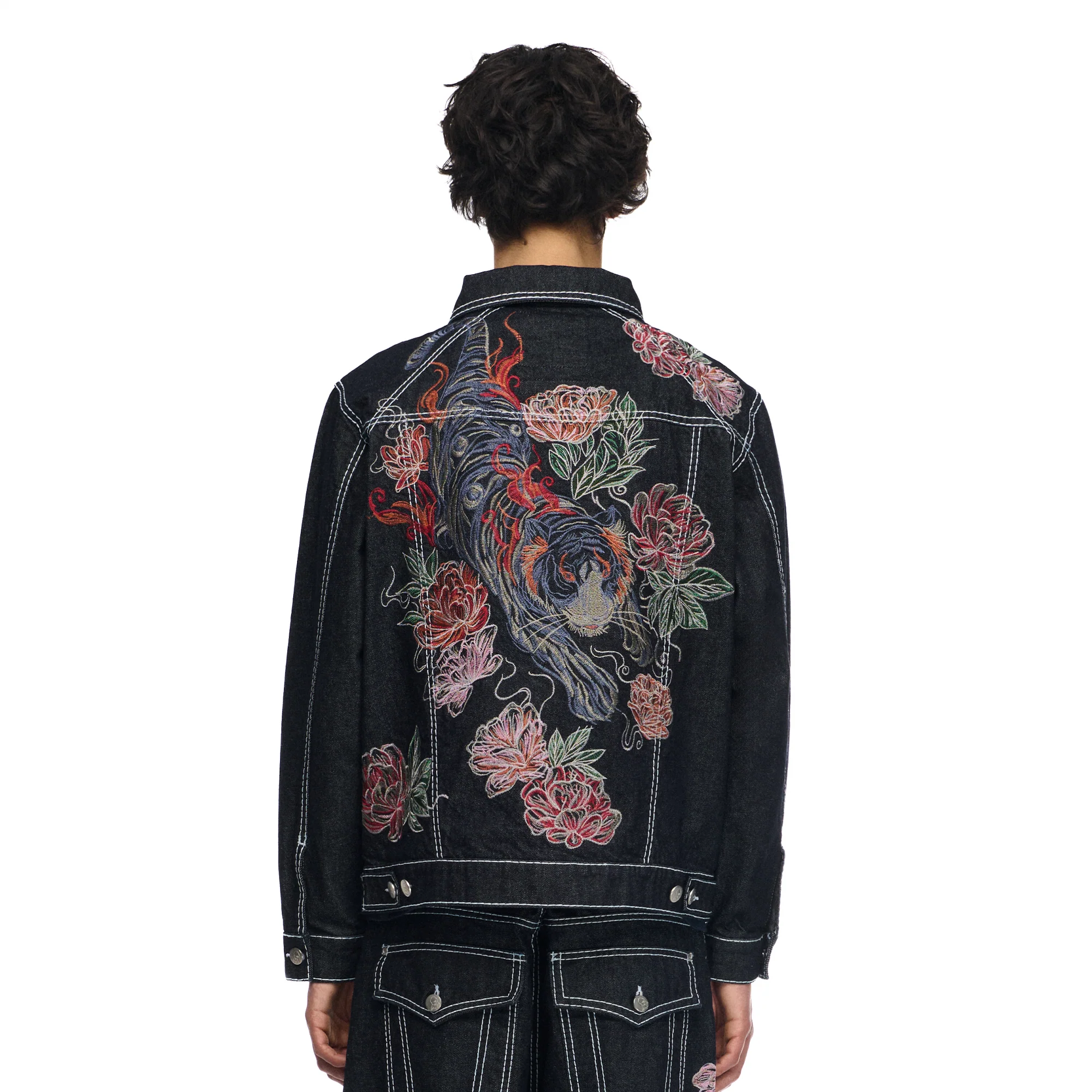 "lotus v2" indigo raw denim Jacket - Image 14