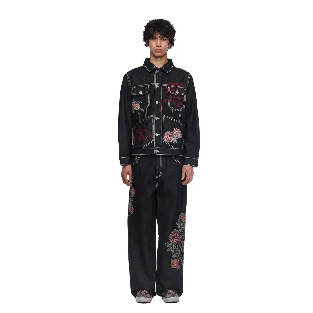"lotus v2" indigo raw denim Jacket - Image 15