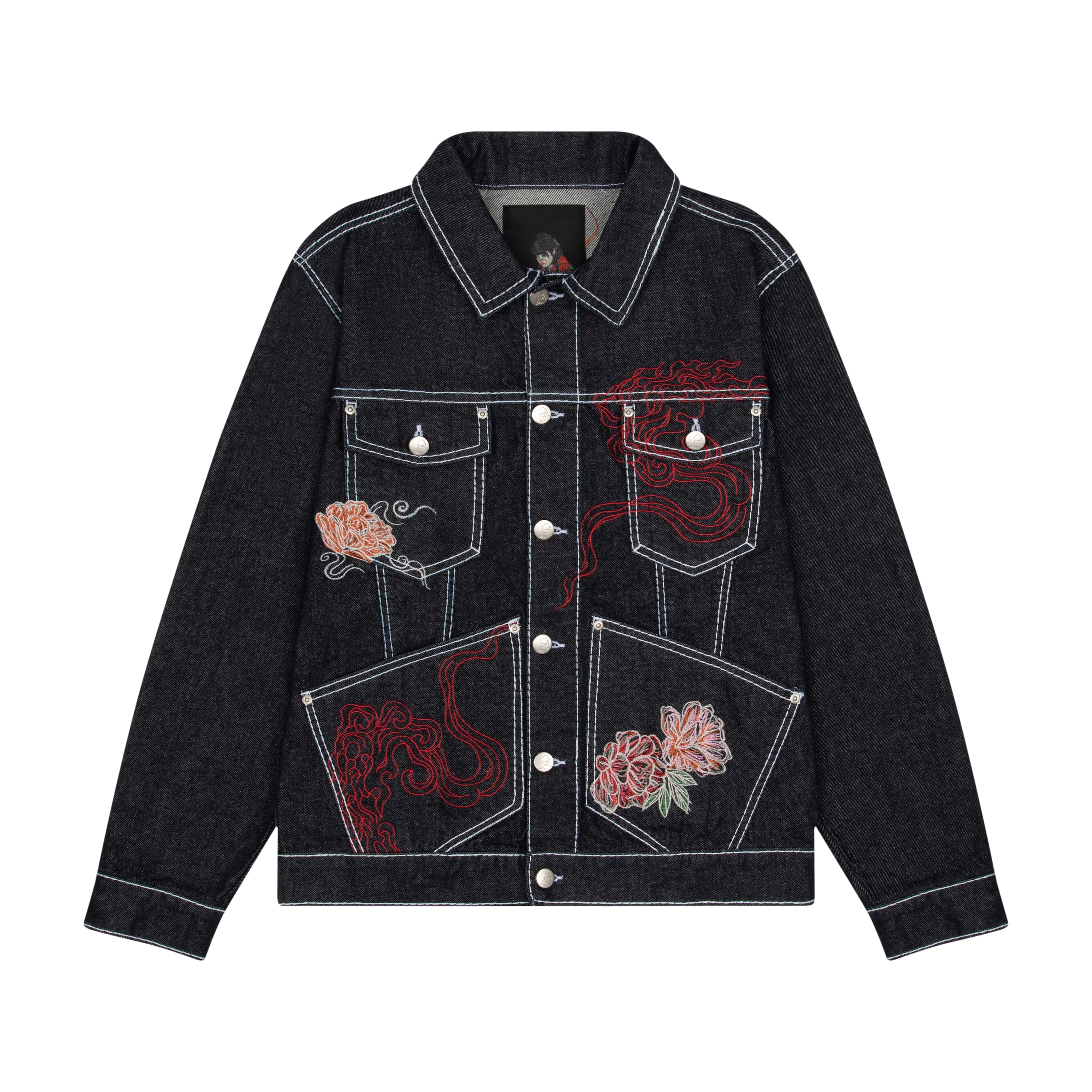 "lotus v2" indigo raw denim Jacket - Image 2