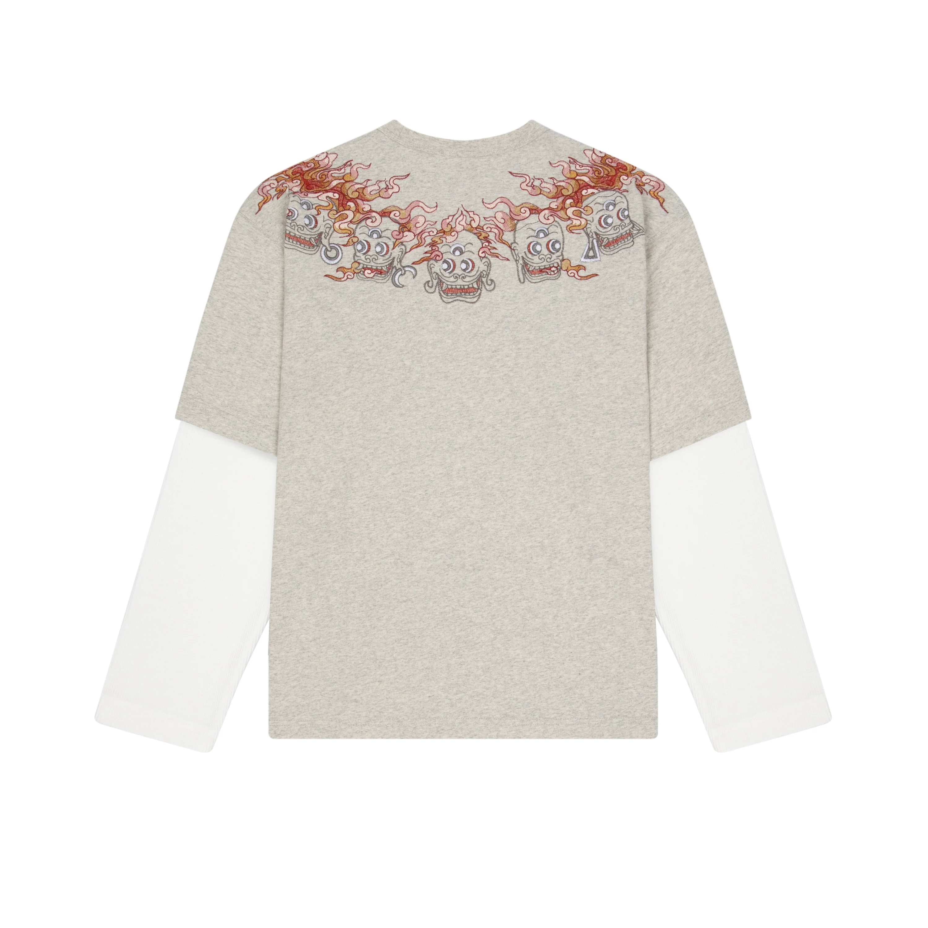 "lotus v2" layered Longsleeve grey melange