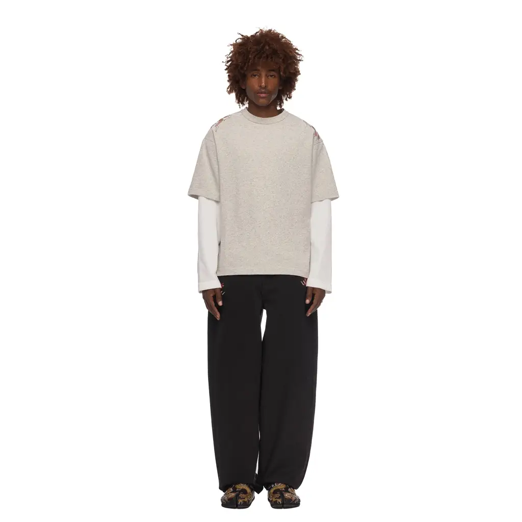 "lotus v2" layered Longsleeve grey melange - Image 10