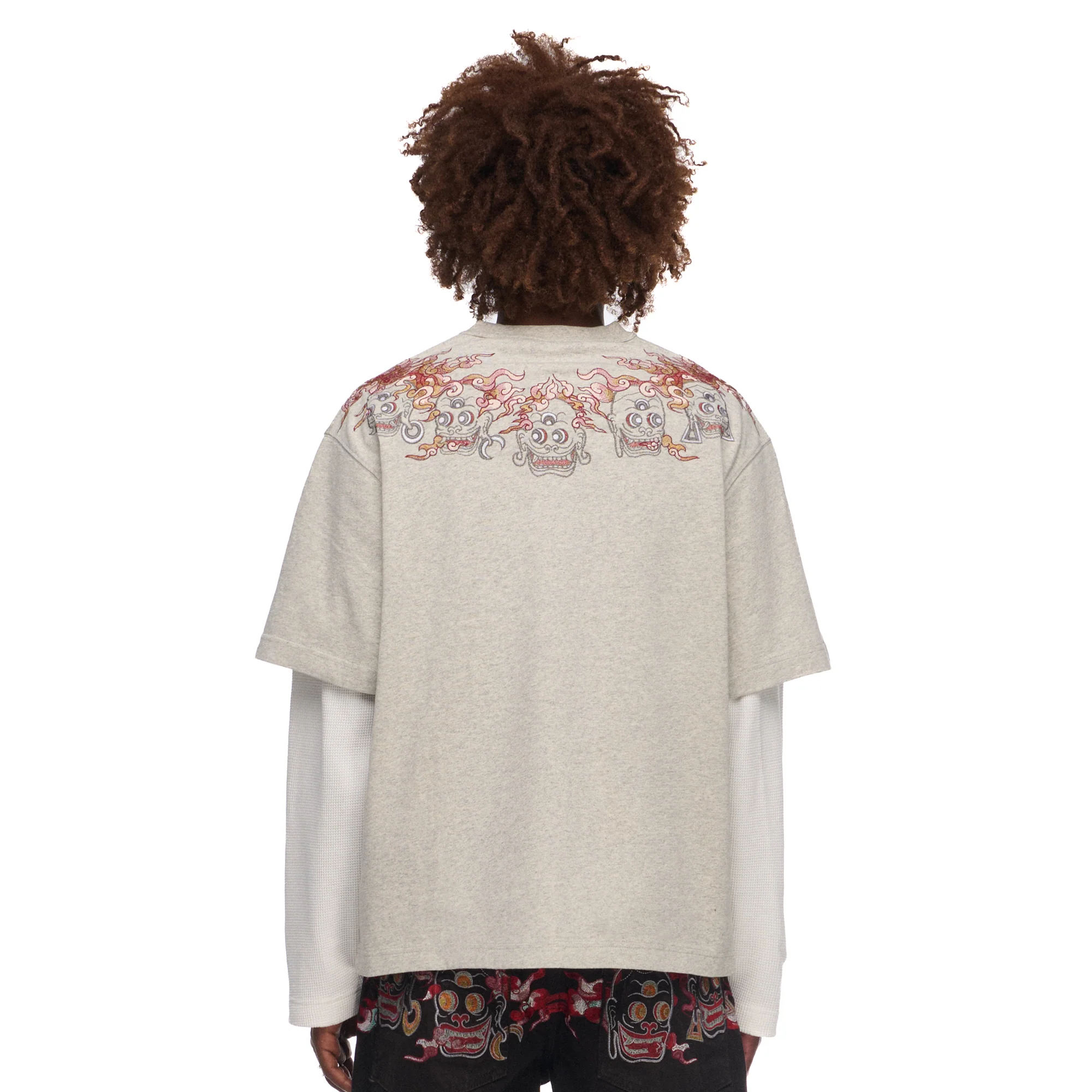 "lotus v2" layered Longsleeve grey melange - Image 9