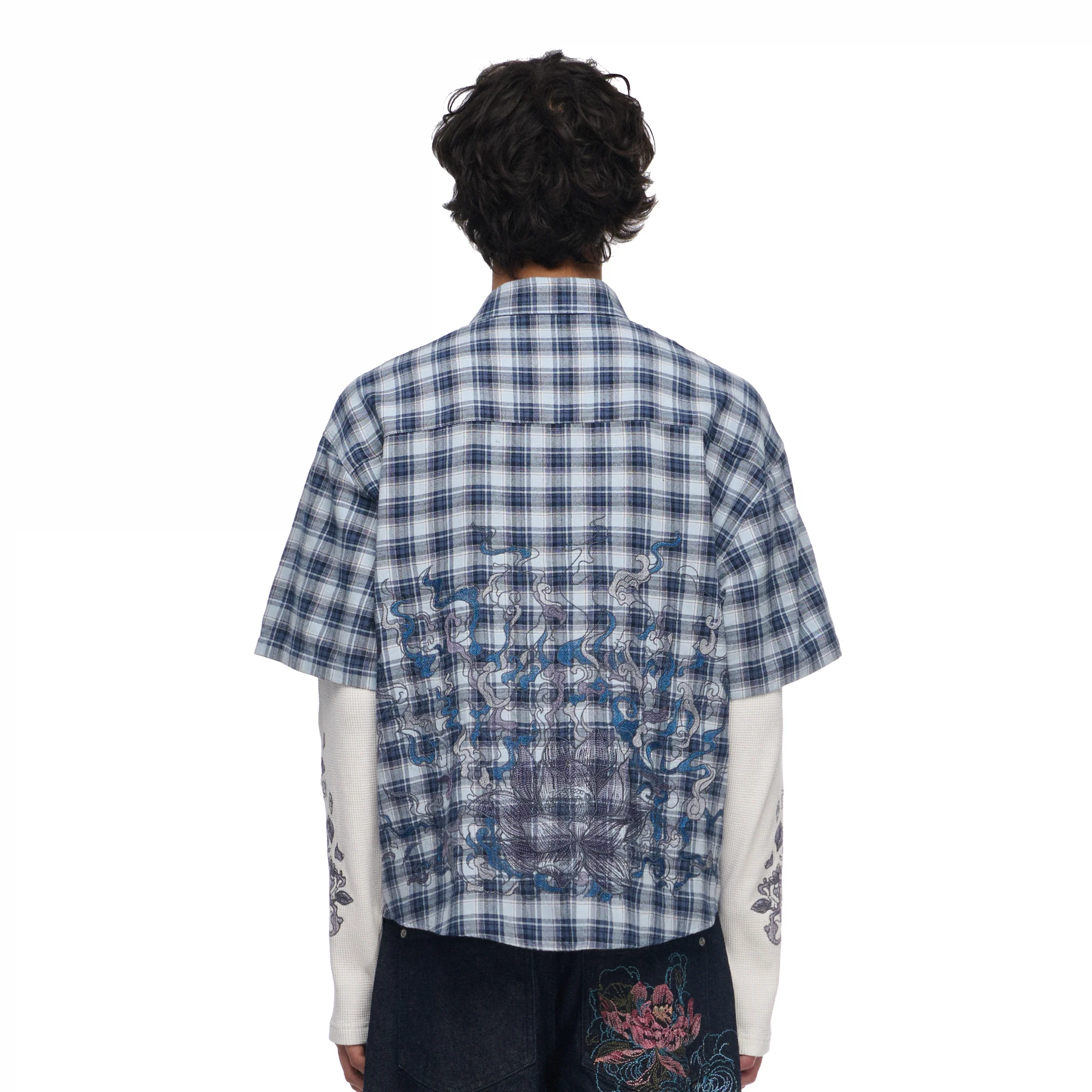 "lotus v2" layered Shirt plaid blue - Image 10