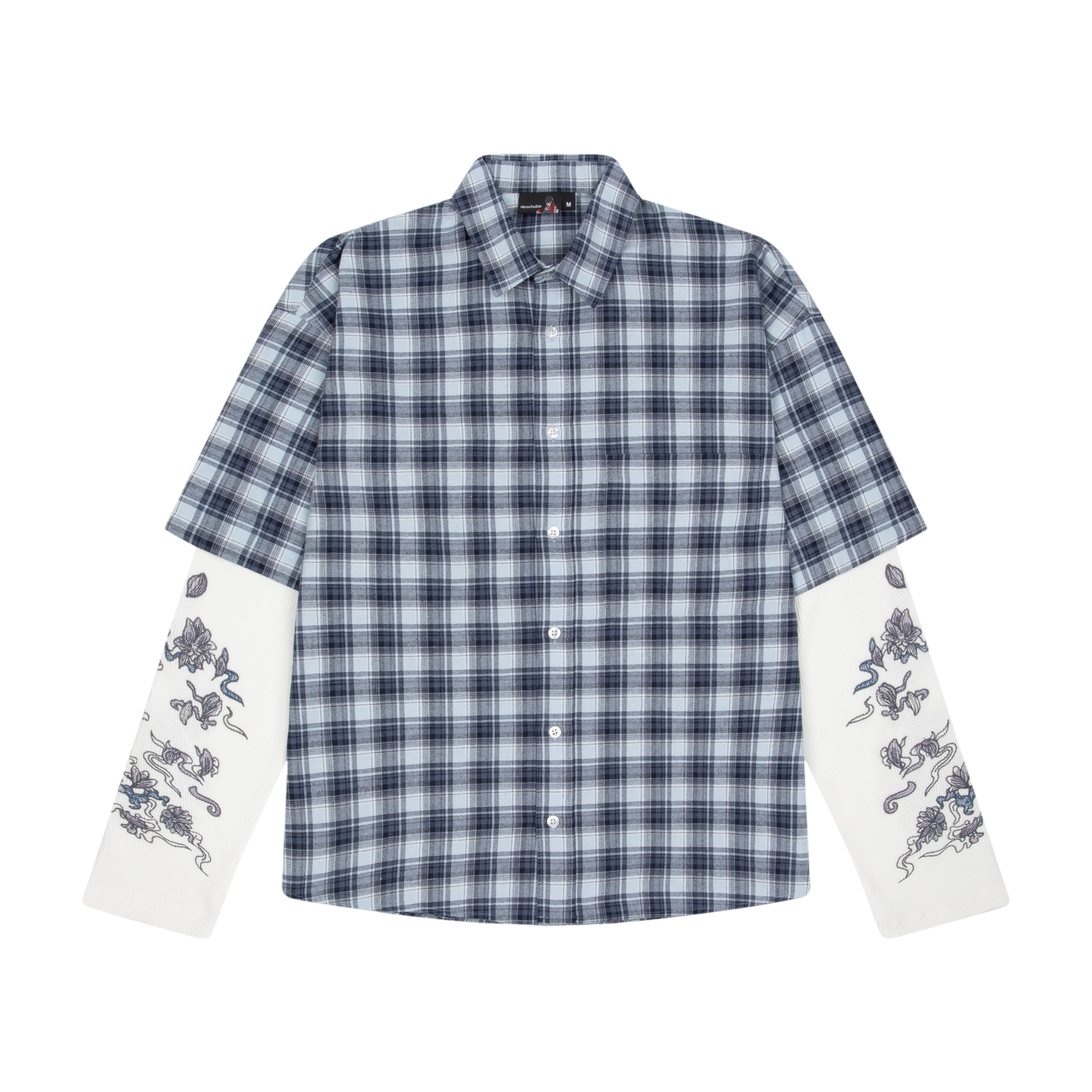 "lotus v2" layered Shirt plaid blue - Image 2
