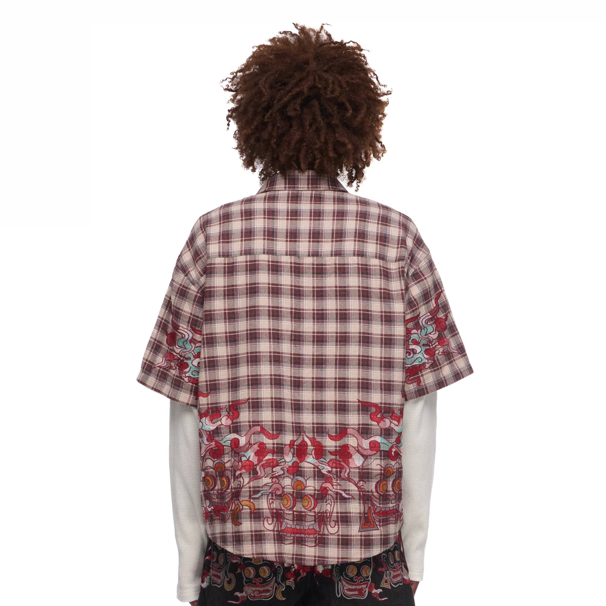 "lotus v2" layered Shirt plaid brown - Image 10