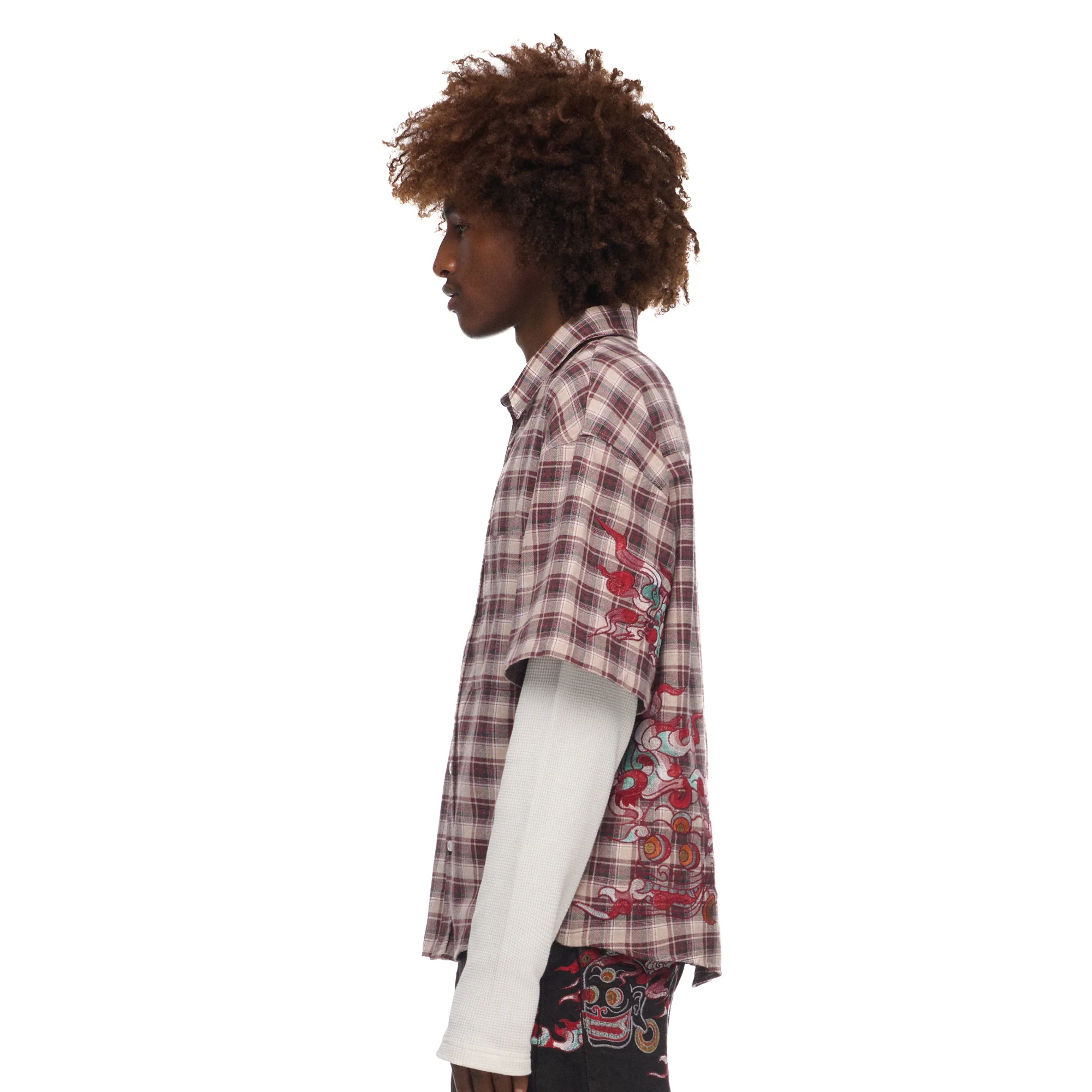 "lotus v2" layered Shirt plaid brown - Image 9