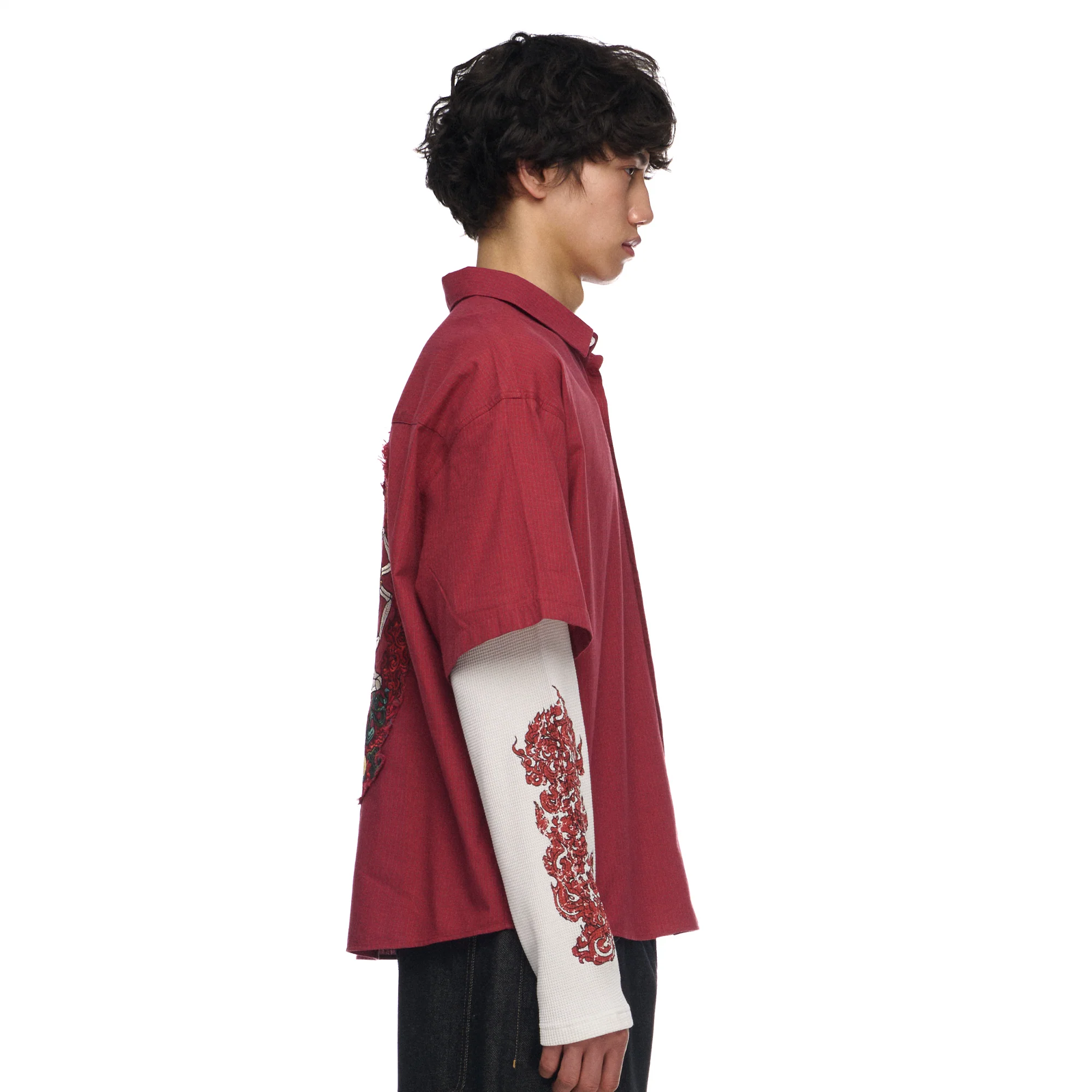 "lotus v2" layered Shirt plaid red - Image 11