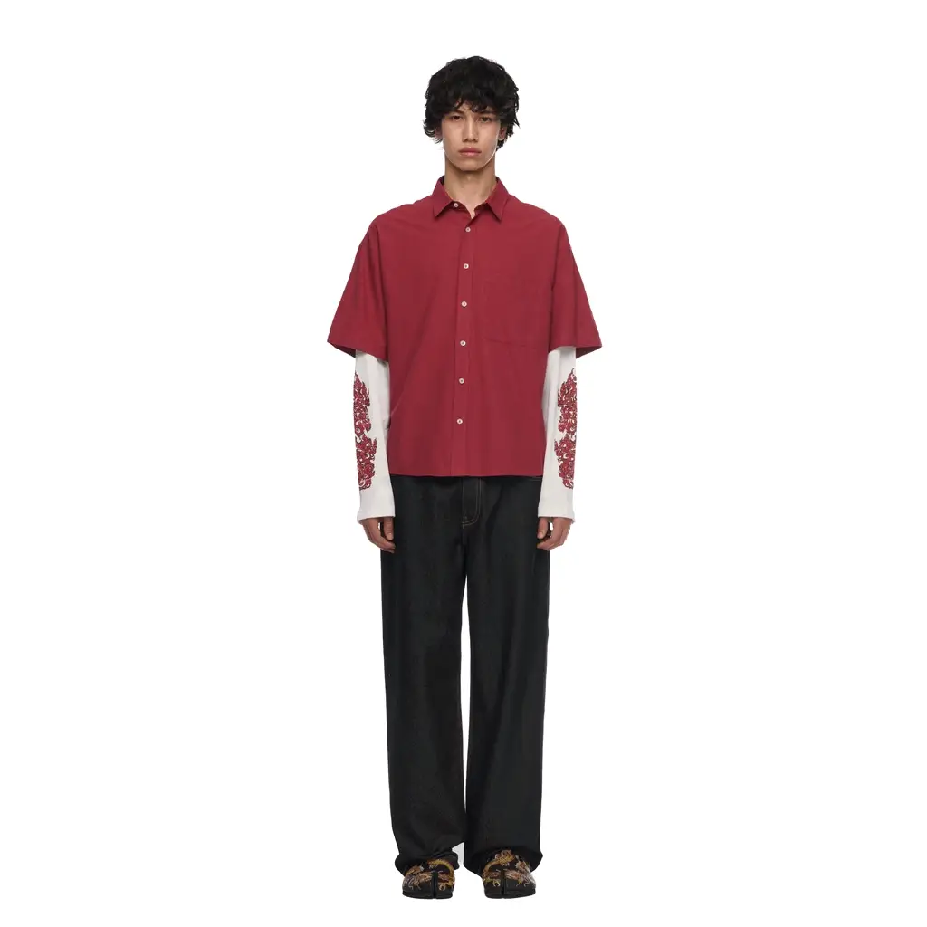 "lotus v2" layered Shirt plaid red - Image 12