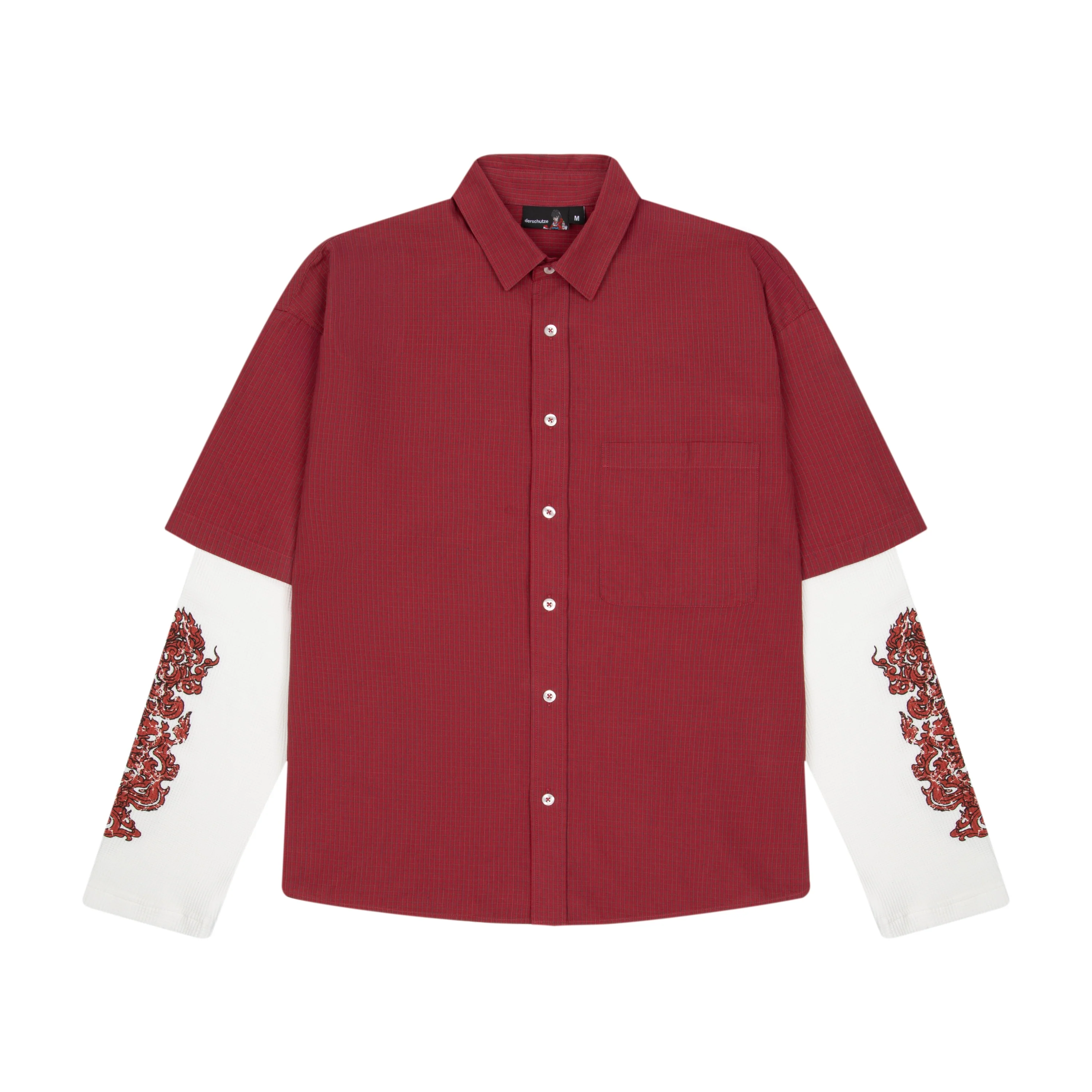 "lotus v2" layered Shirt plaid red - Image 2
