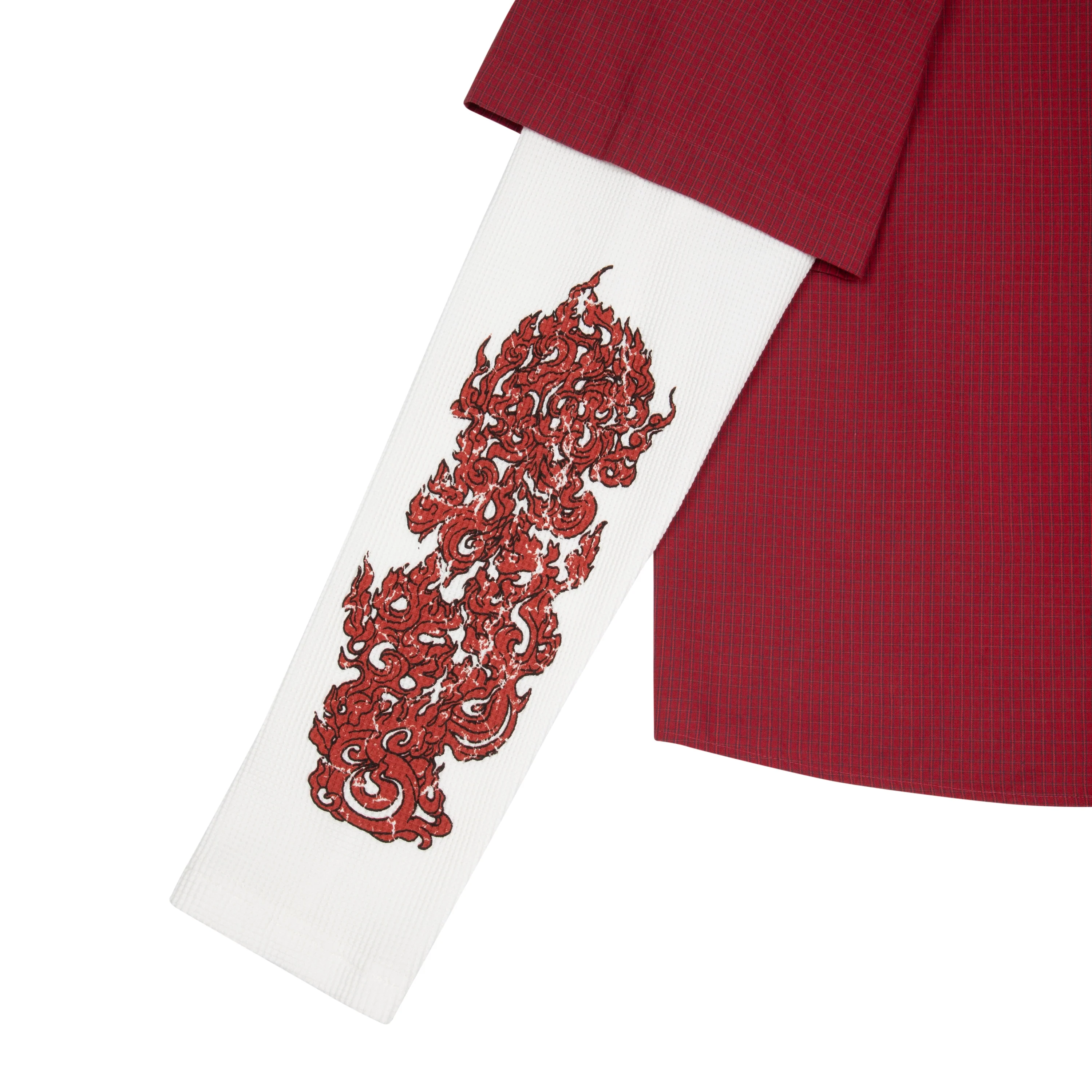 "lotus v2" layered Shirt plaid red - Image 6