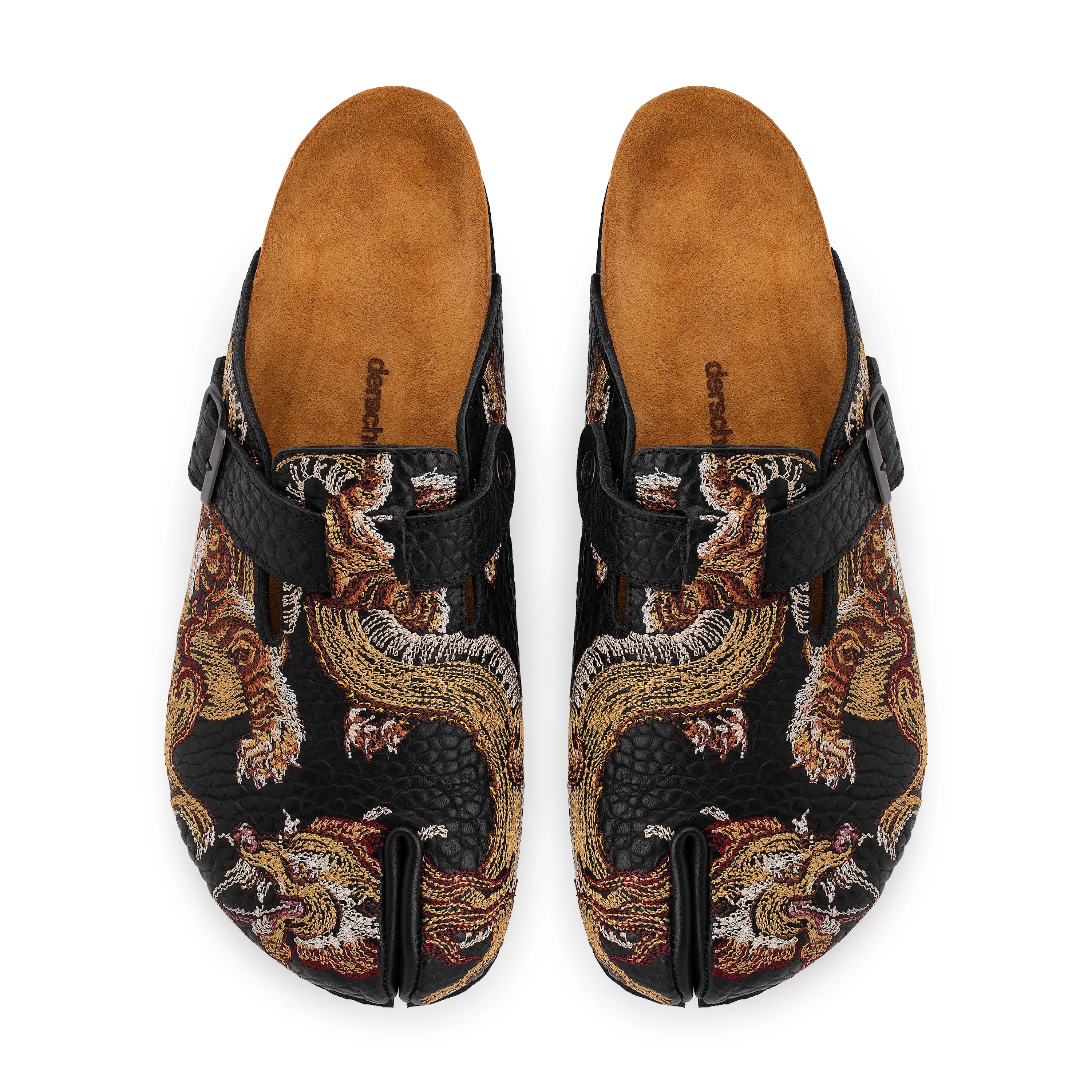 "lotus v2" tabi clogs black