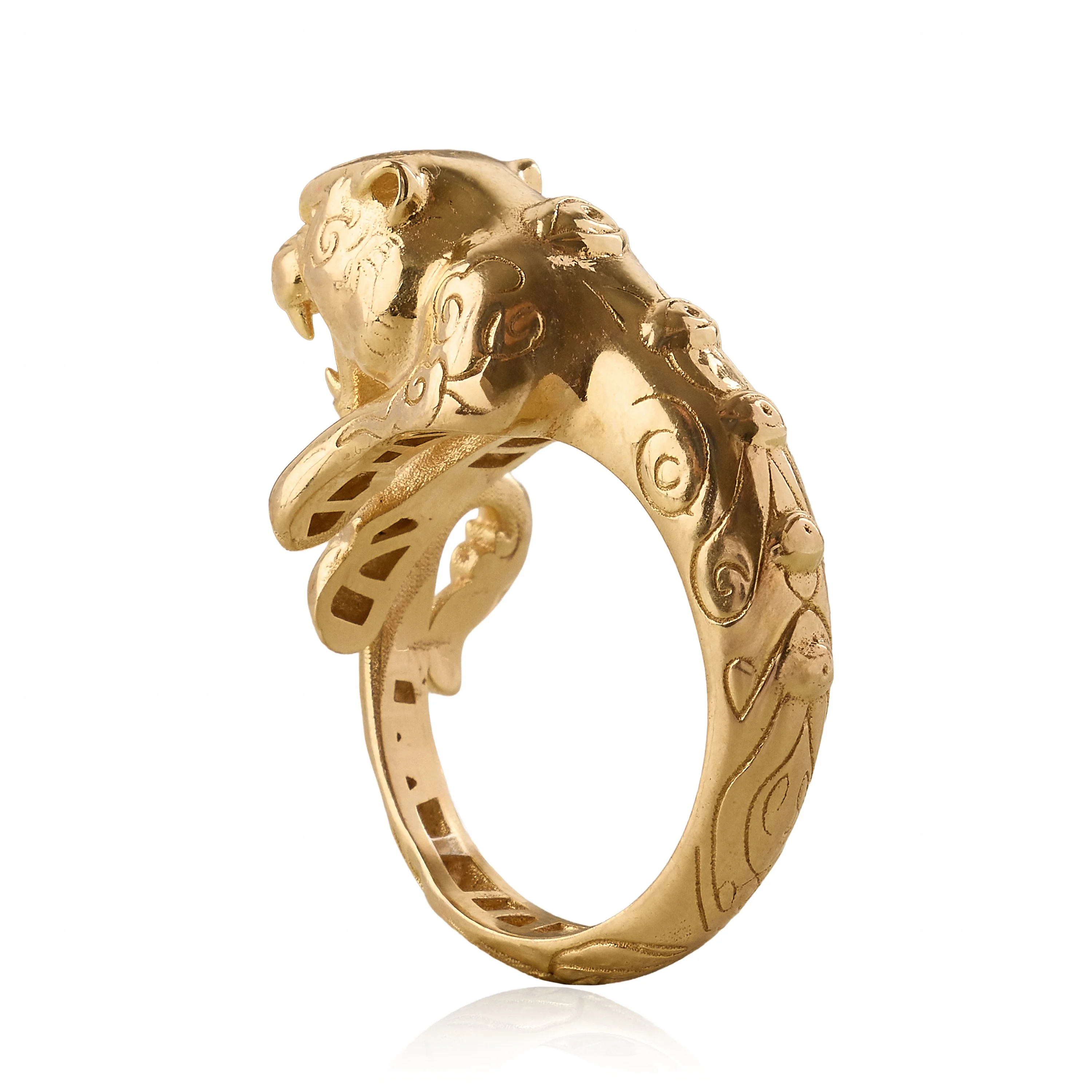 "lotus v2" tiger ring gold-plated - Image 2