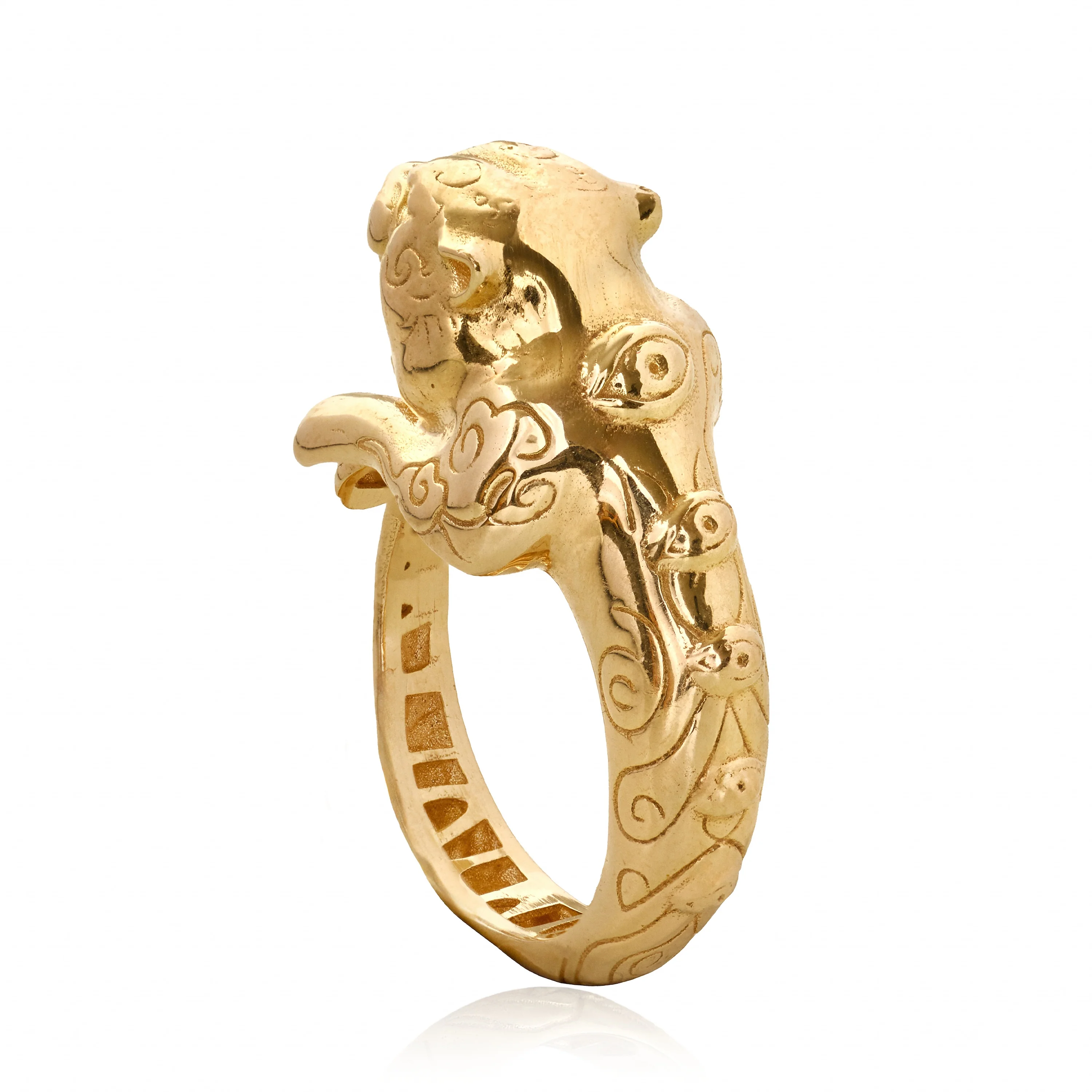 "lotus v2" tiger ring gold-plated - Image 3