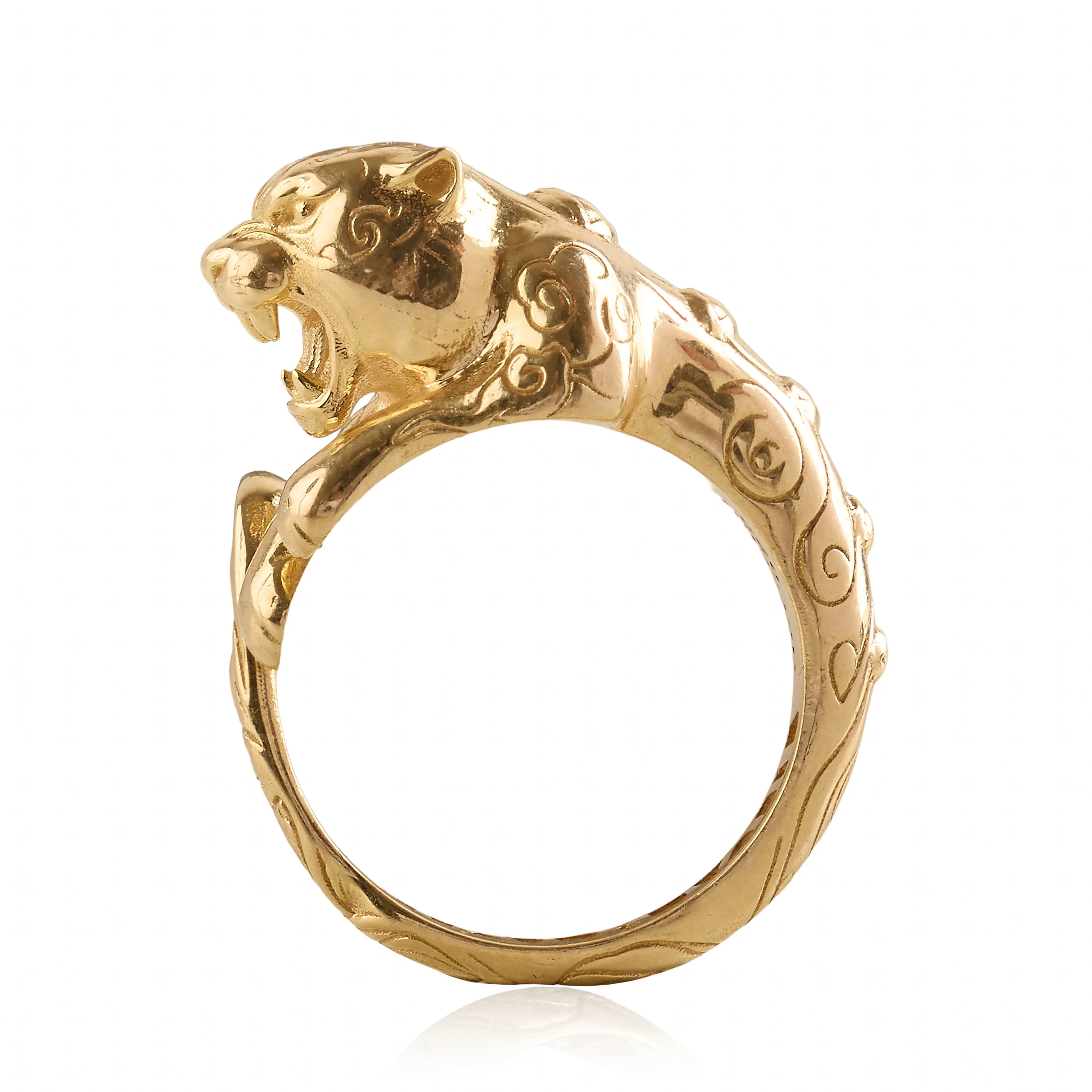 "lotus v2" tiger ring gold-plated - Image 4