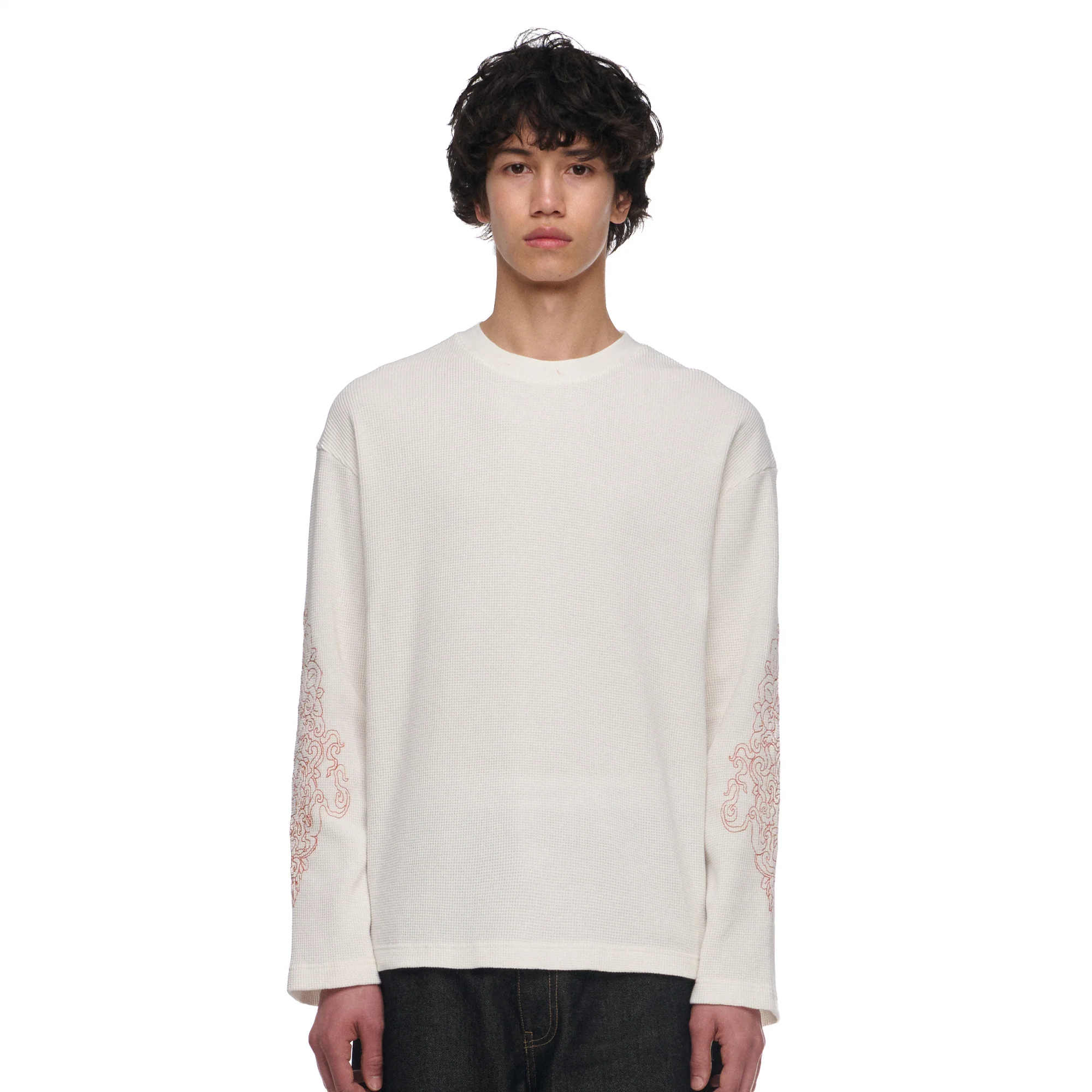 "lotus v2" waffle Longsleeve chalk - Image 7