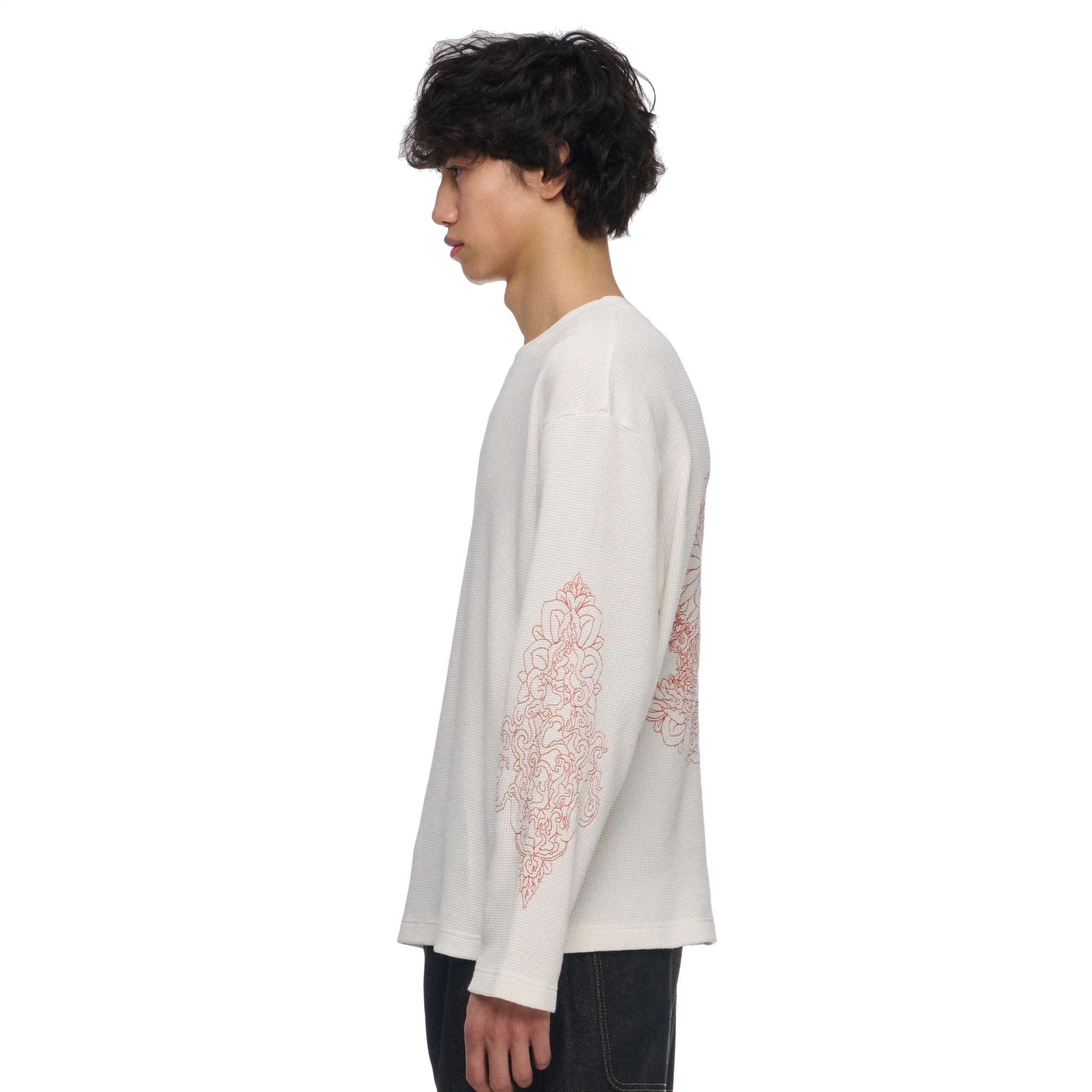 "lotus v2" waffle Longsleeve chalk - Image 8