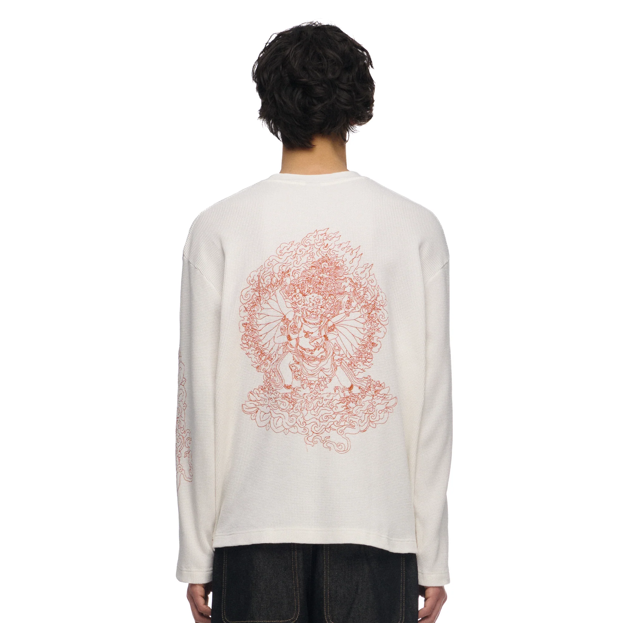 "lotus v2" waffle Longsleeve chalk - Image 9