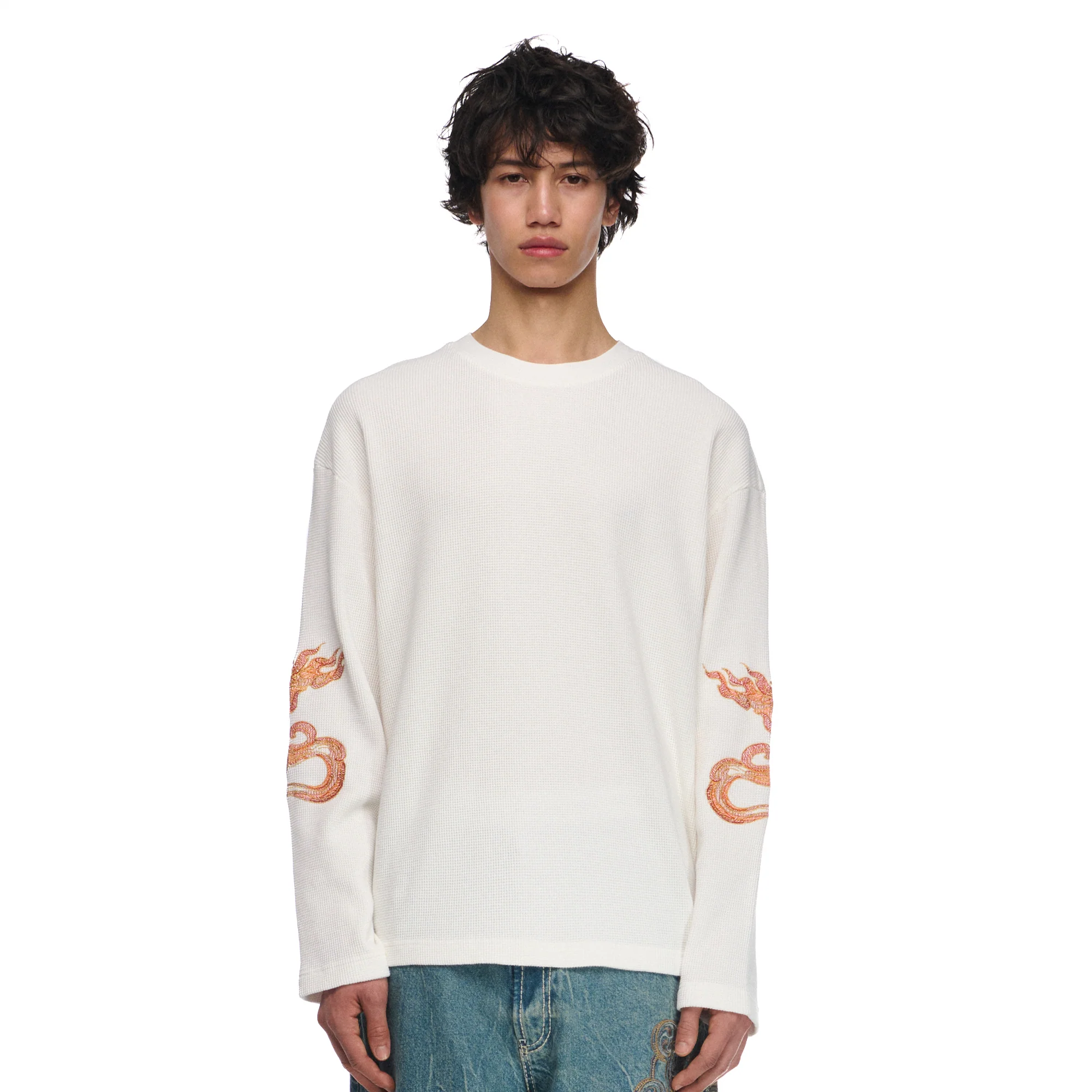 "lotus v2" waffle Longsleeve off white - Image 7