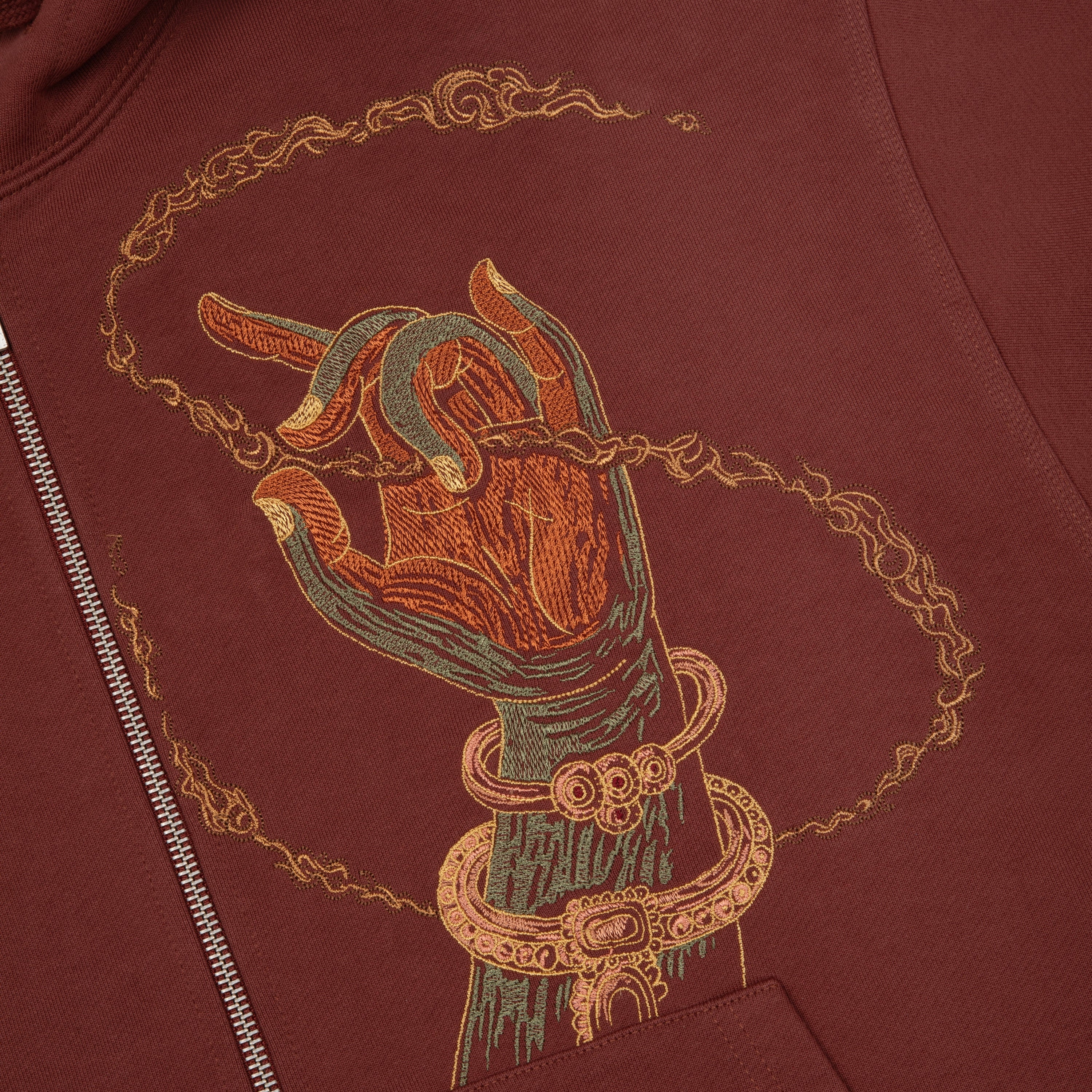 "lotus v2" Zip Up burgundy - Image 4