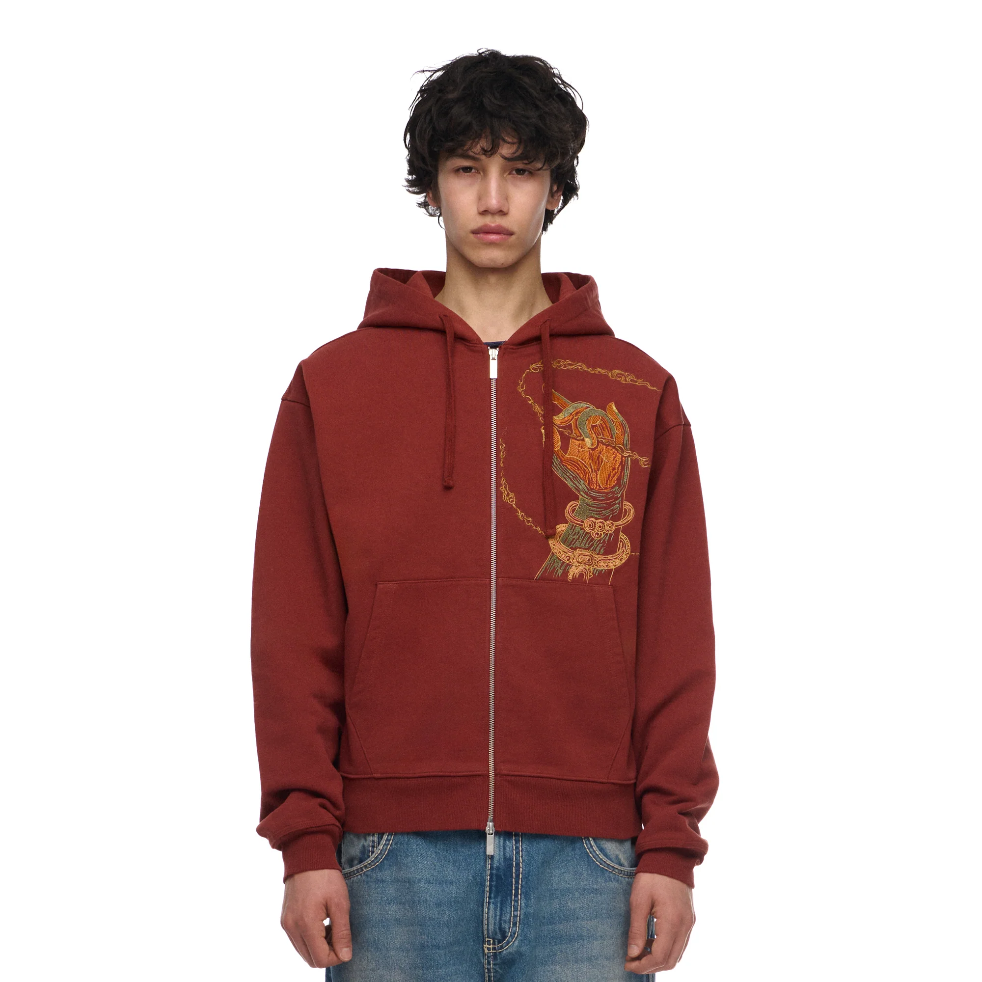 "lotus v2" Zip Up burgundy - Image 8