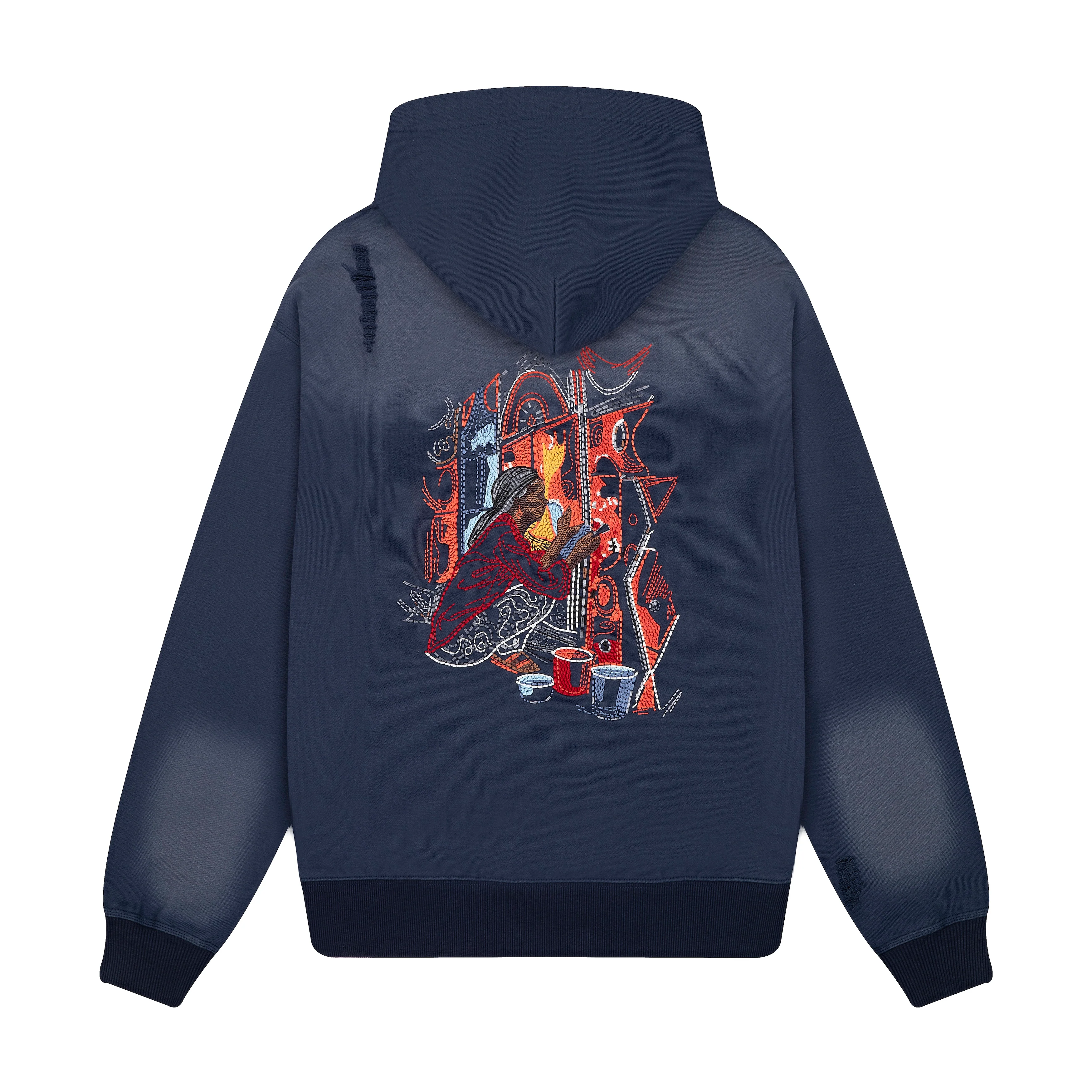 "mosaic" Zip Up Navy - Image 2