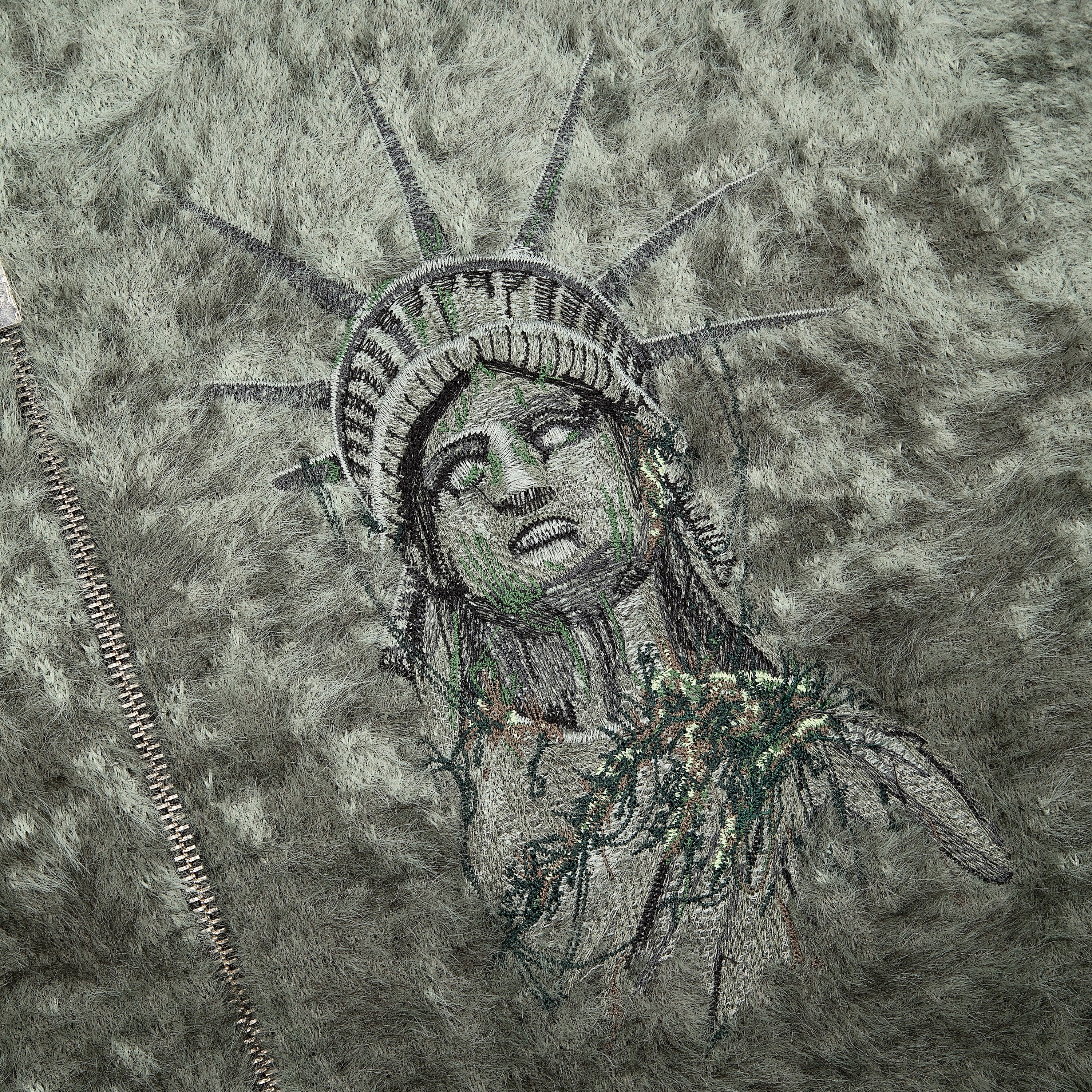 "NYC to RIO" Zip Up knit green - Image 3
