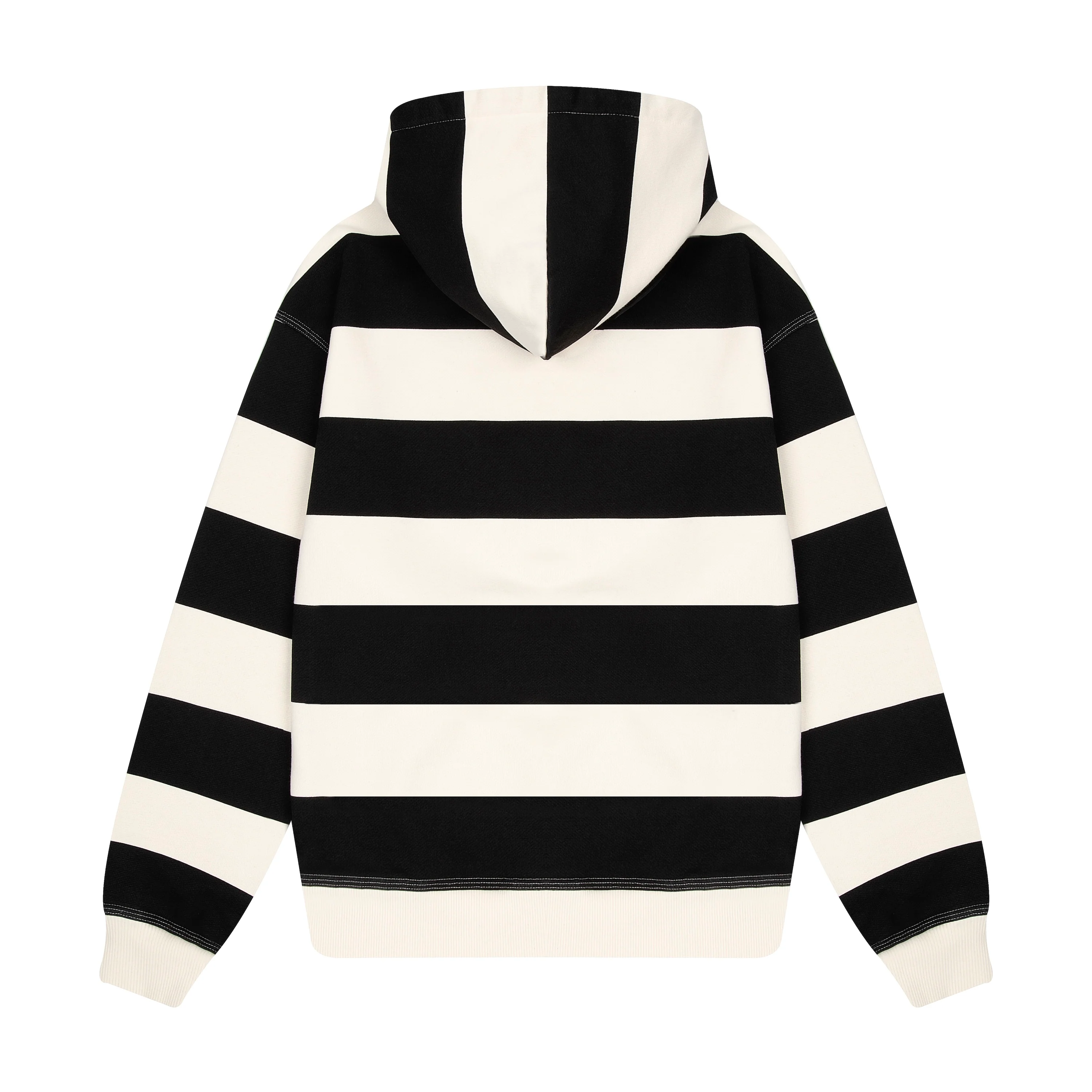 "on air" ecru-navy striped Hoodie - Image 2