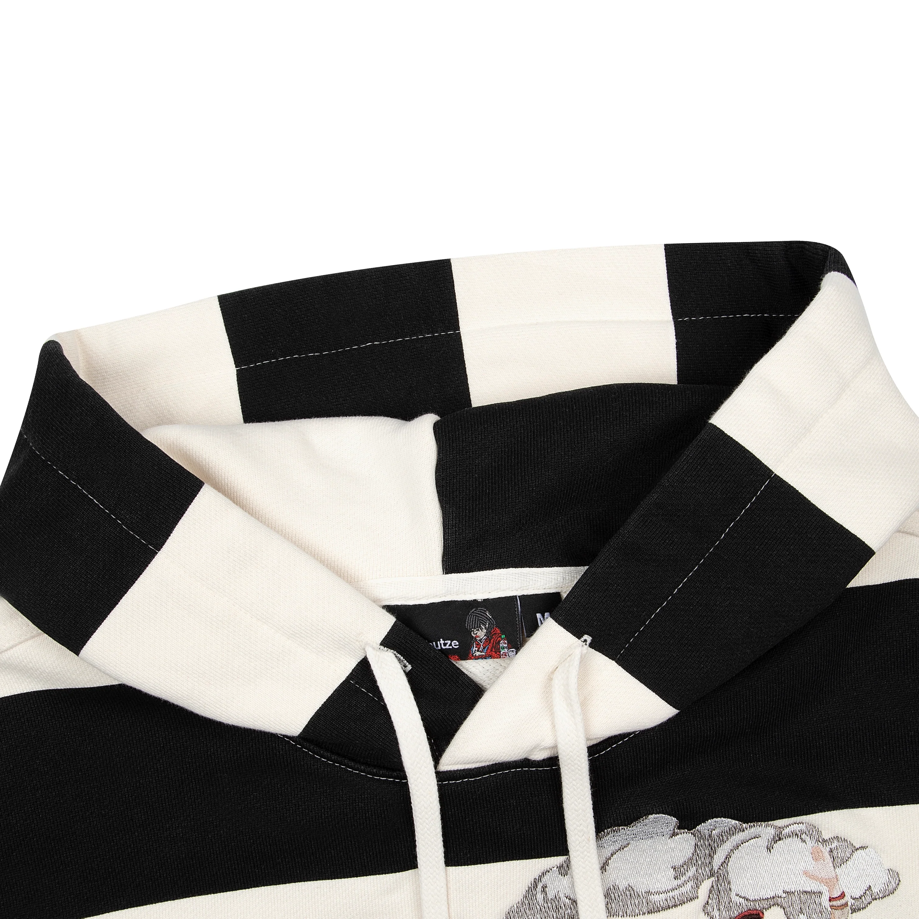 "on air" ecru-navy striped Hoodie - Image 3