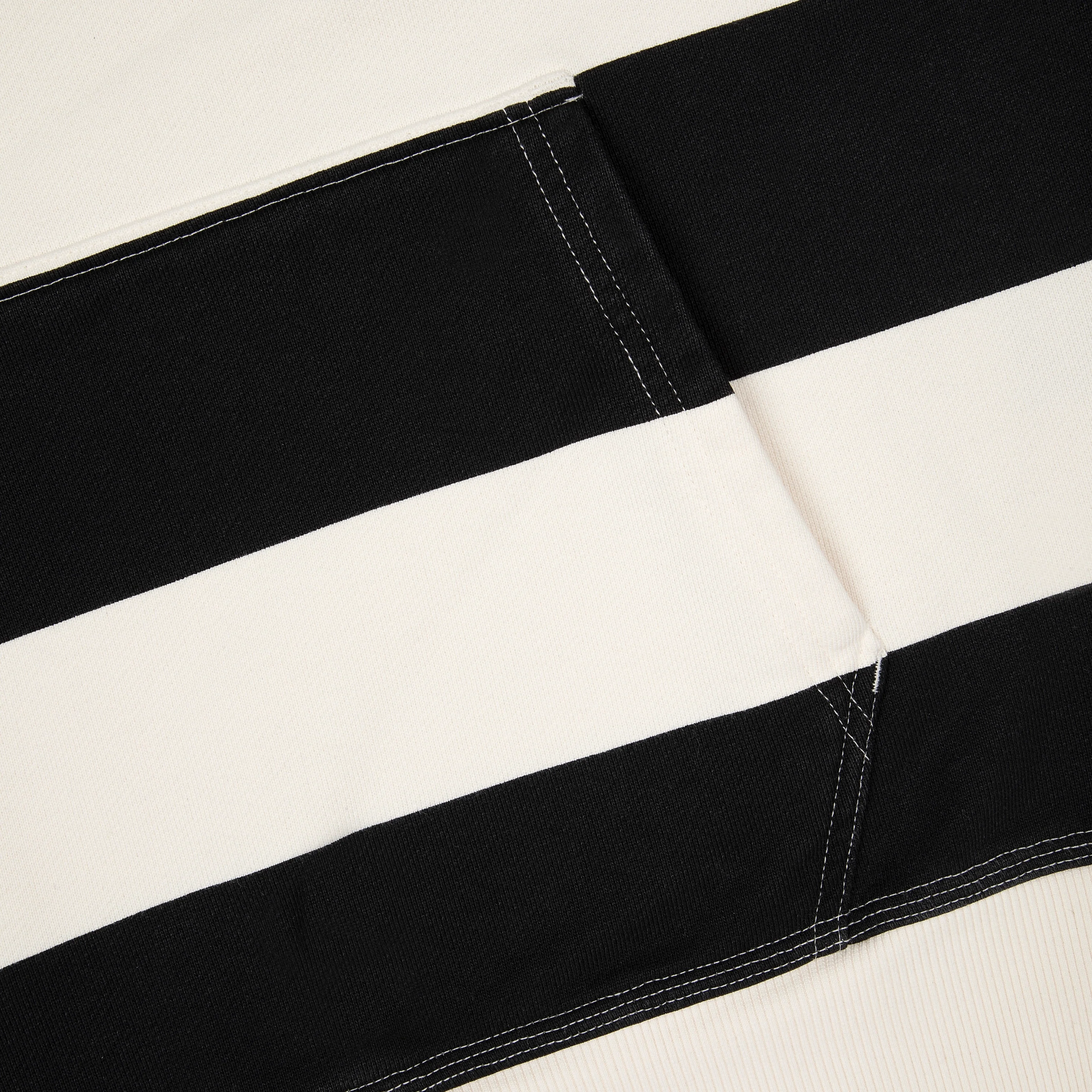 "on air" ecru-navy striped Hoodie - Image 5