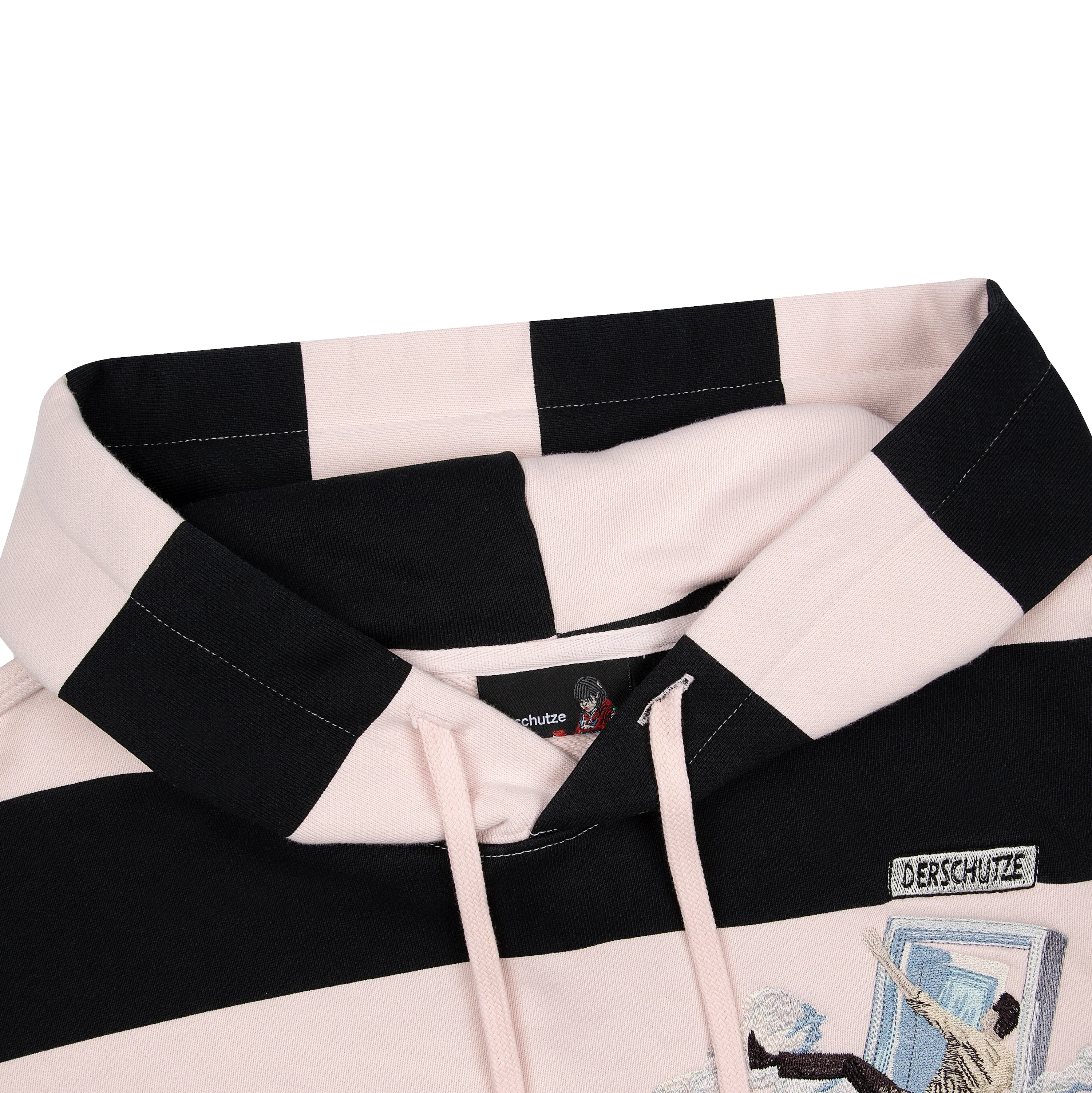 "on air" pink-purple striped Hoodie - Image 3
