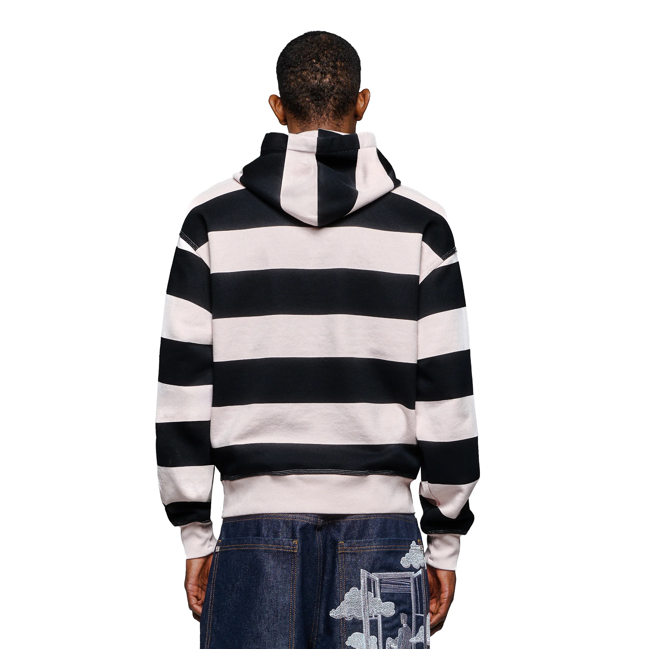 "on air" pink-purple striped Hoodie - Image 7