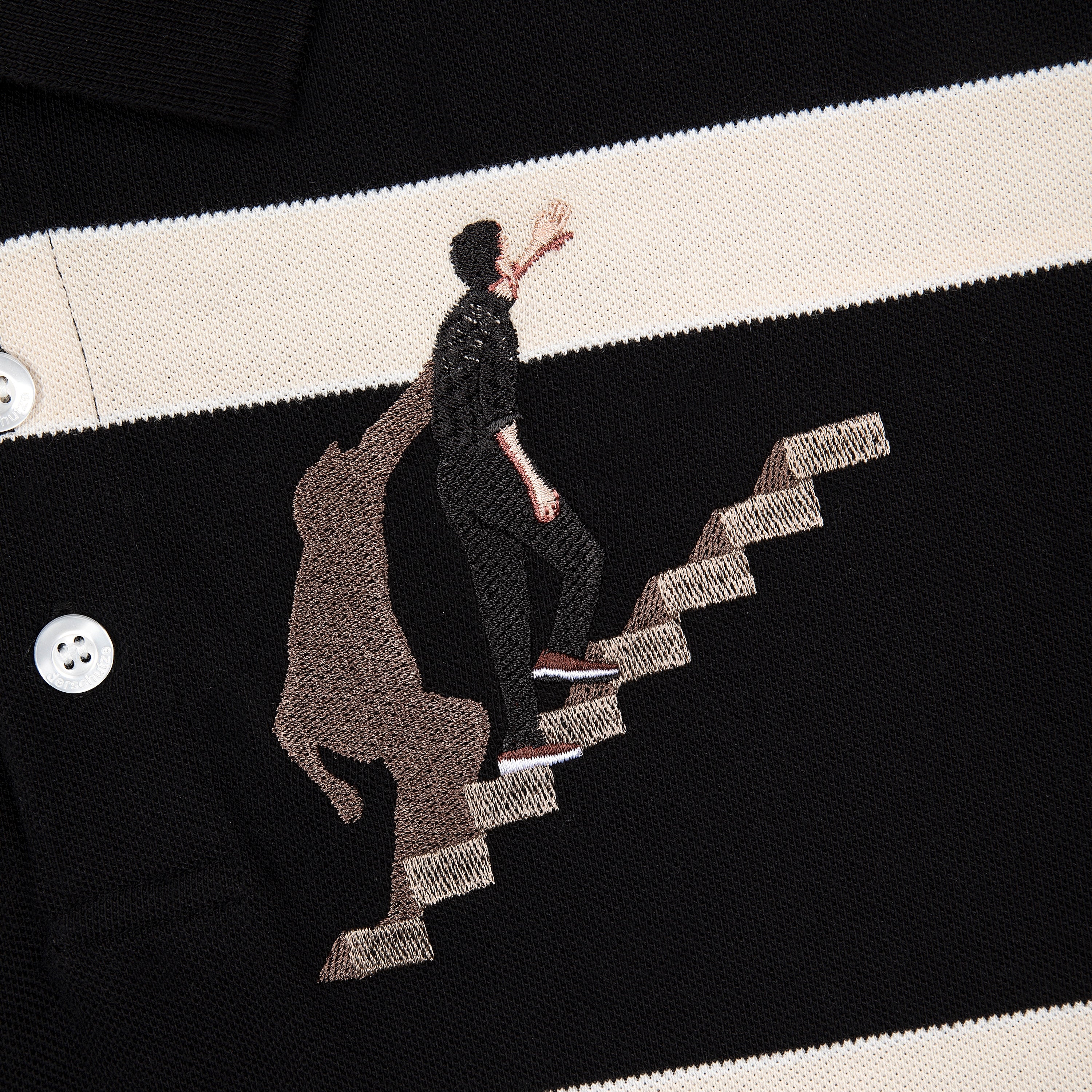 "on air" striped Polo T Shirt - Image 4
