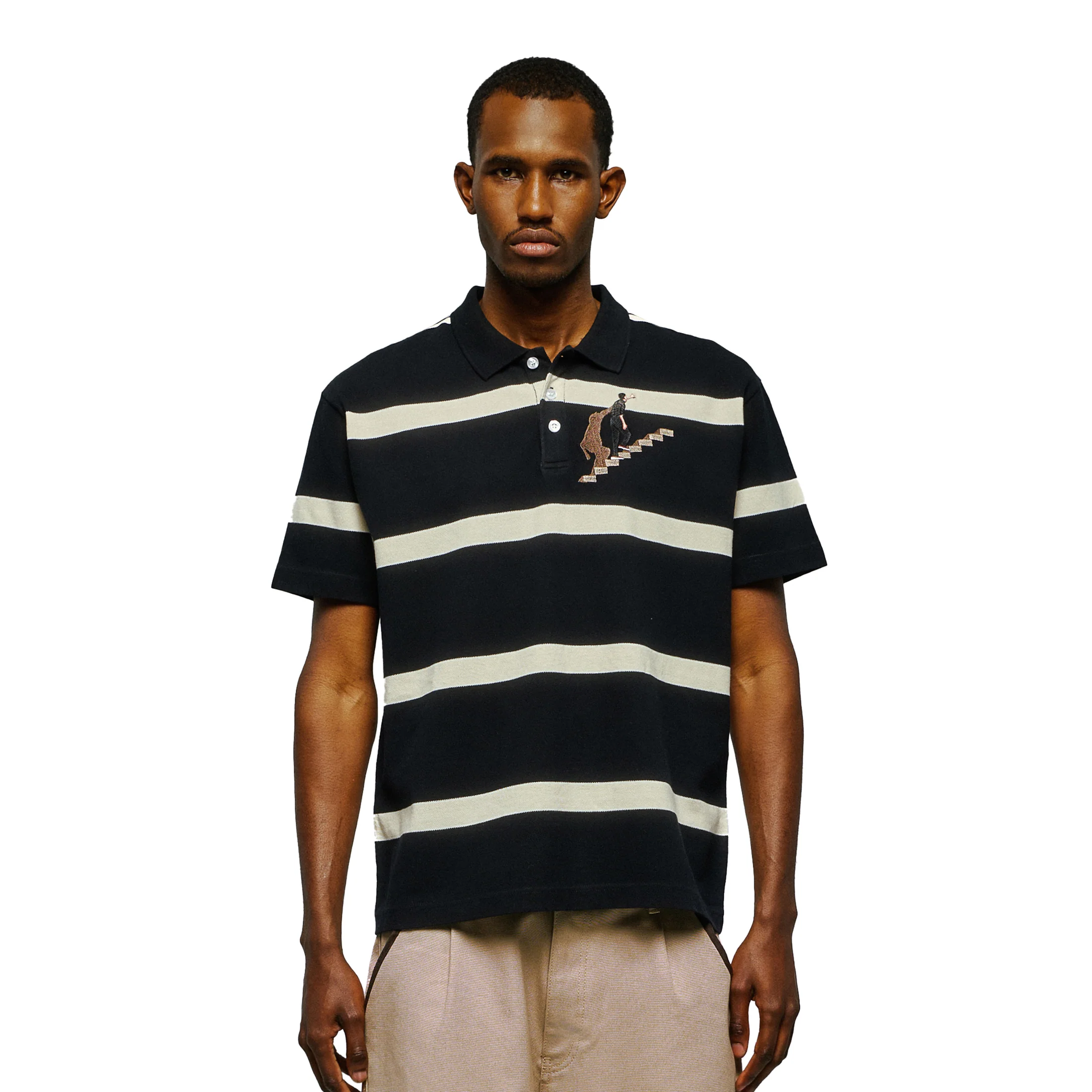 "on air" striped Polo T Shirt - Image 5