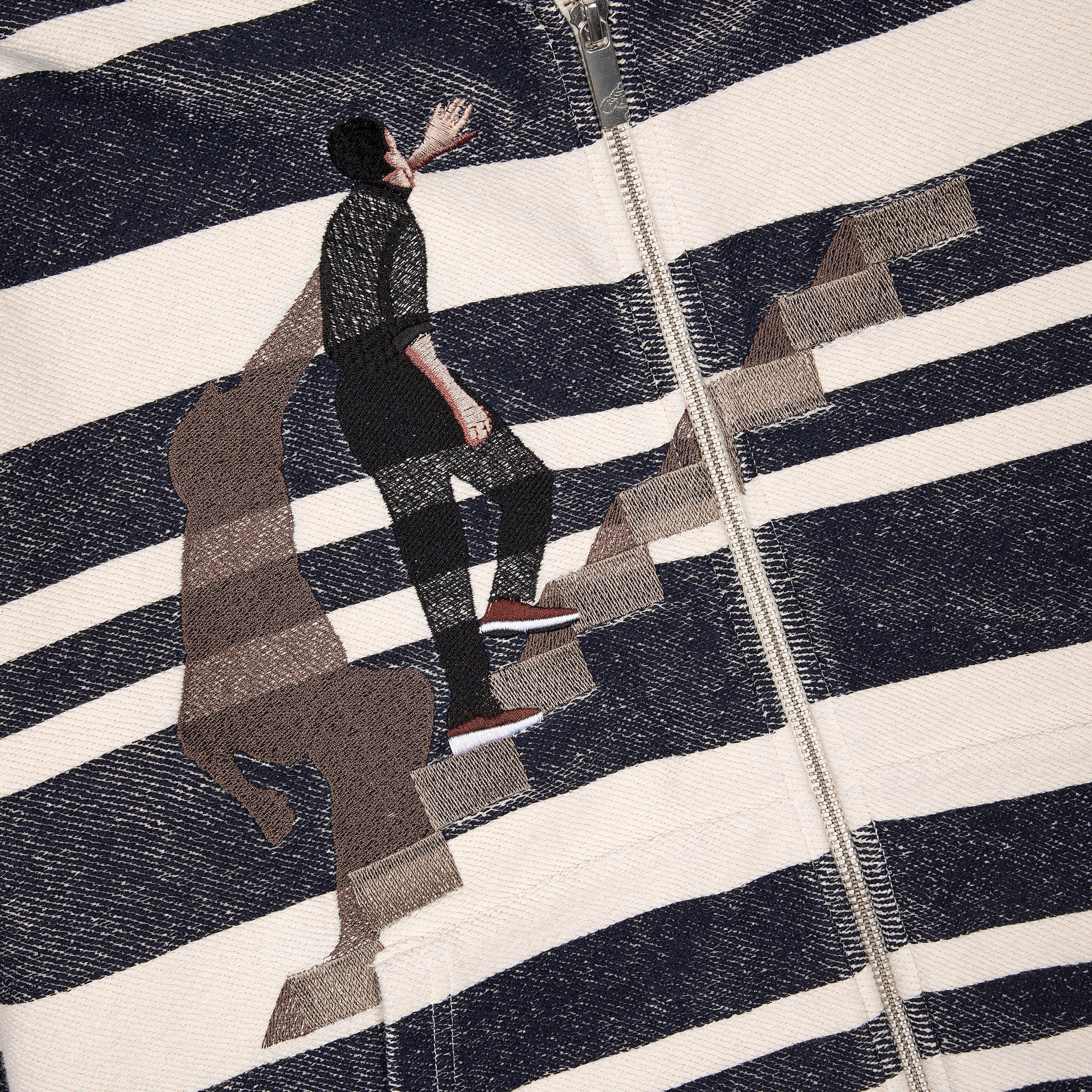 "on air" striped Zip Up - Image 4